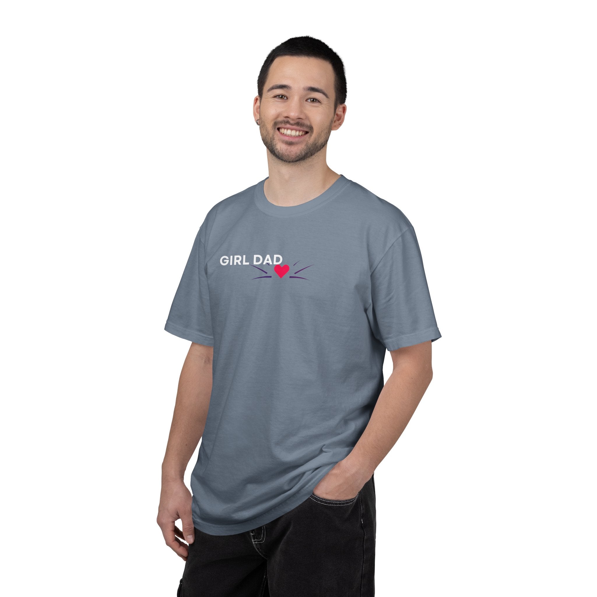 Girl Dad T-Shirt — 'Girl Dad' Heart Front & Colorful 'Original Art' Back Tee