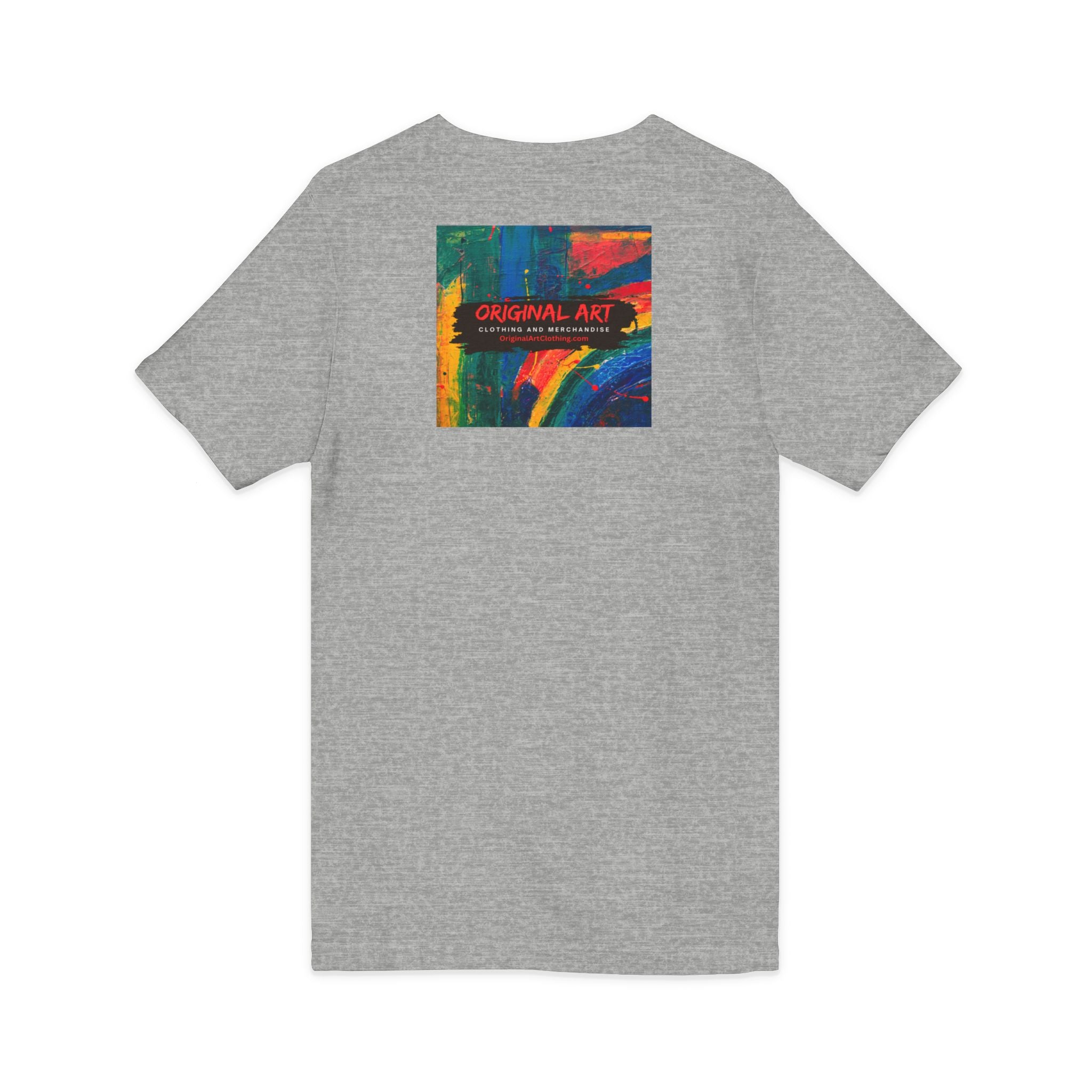 "Fancy" Colorblock V-Neck Tee — 'Fancy' Front Logo & Abstract 'Original Art' Back Print