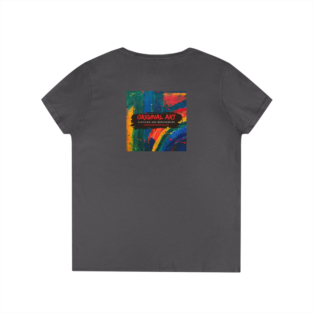 Live Music Is My Jam Ladies' V-Neck T-Shirt — Colorful 'Original Art' Back Print