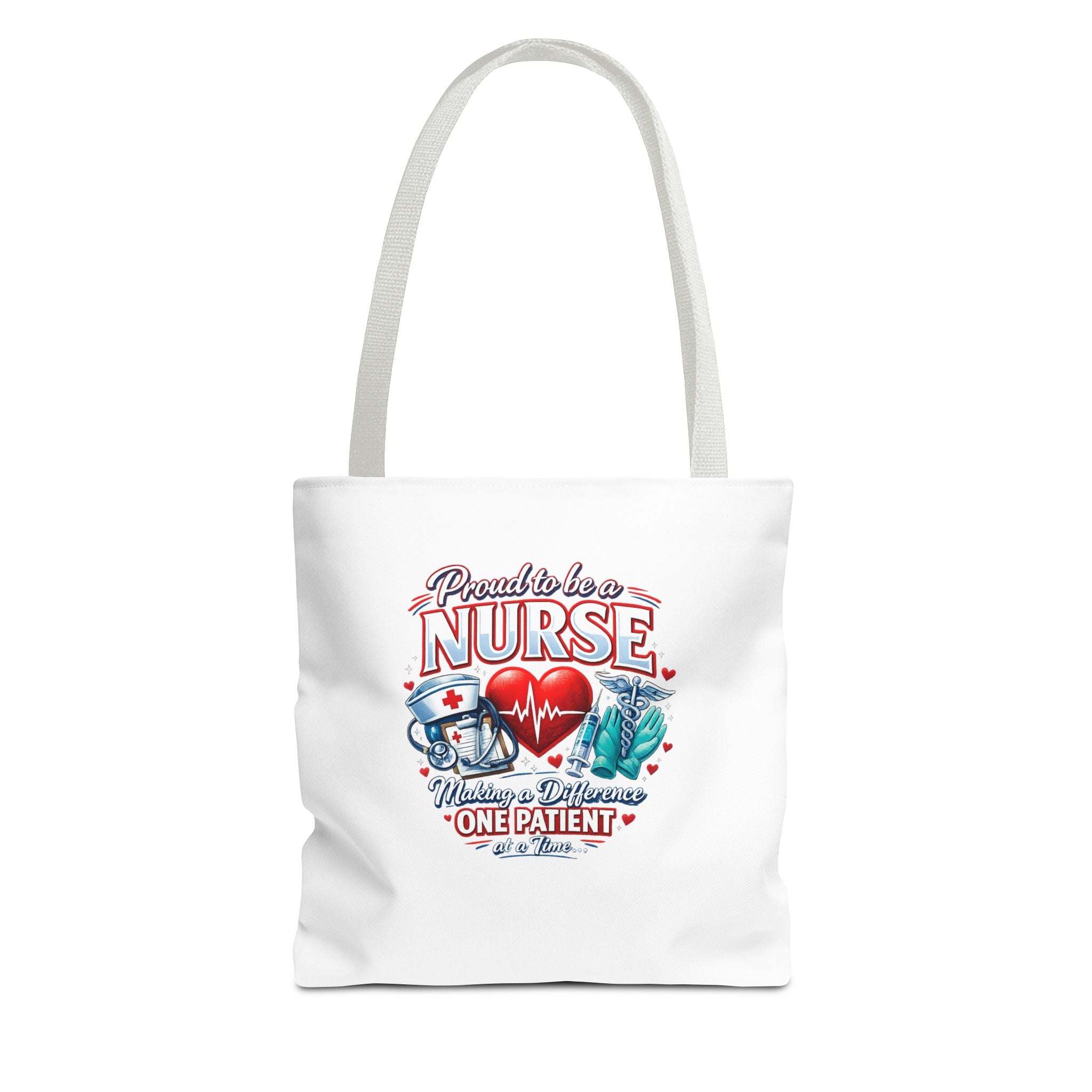 Nurse Tote Bag - "Proud to be a Nurse" Medical Heartbeat Design