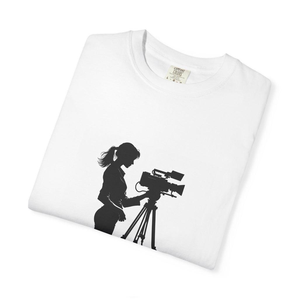 "Behind Every Great Story is Great Video" Female Silhouette Tee