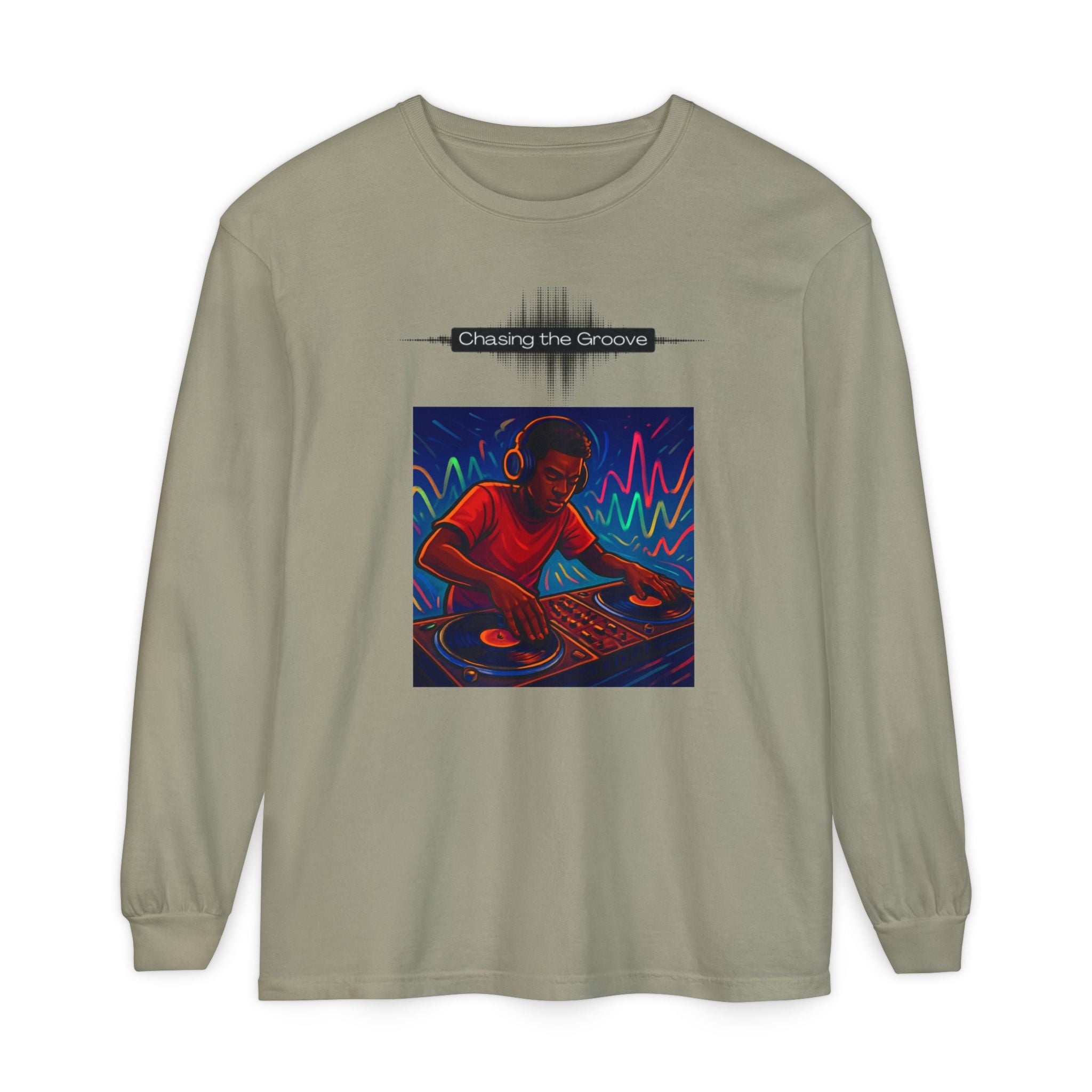 "Chasing the Groove" Long Sleve T-Shirt  Minimal Front + Original Art Back