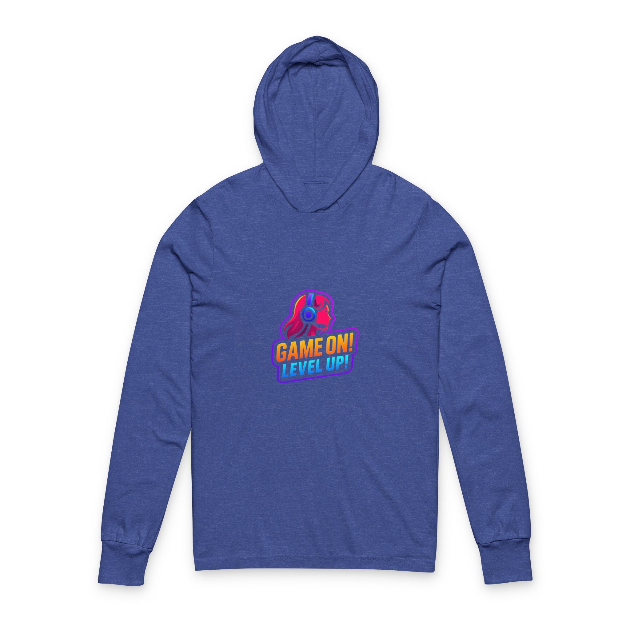 "Game On! Level Up!" Long-Sleeve Hooded Tee