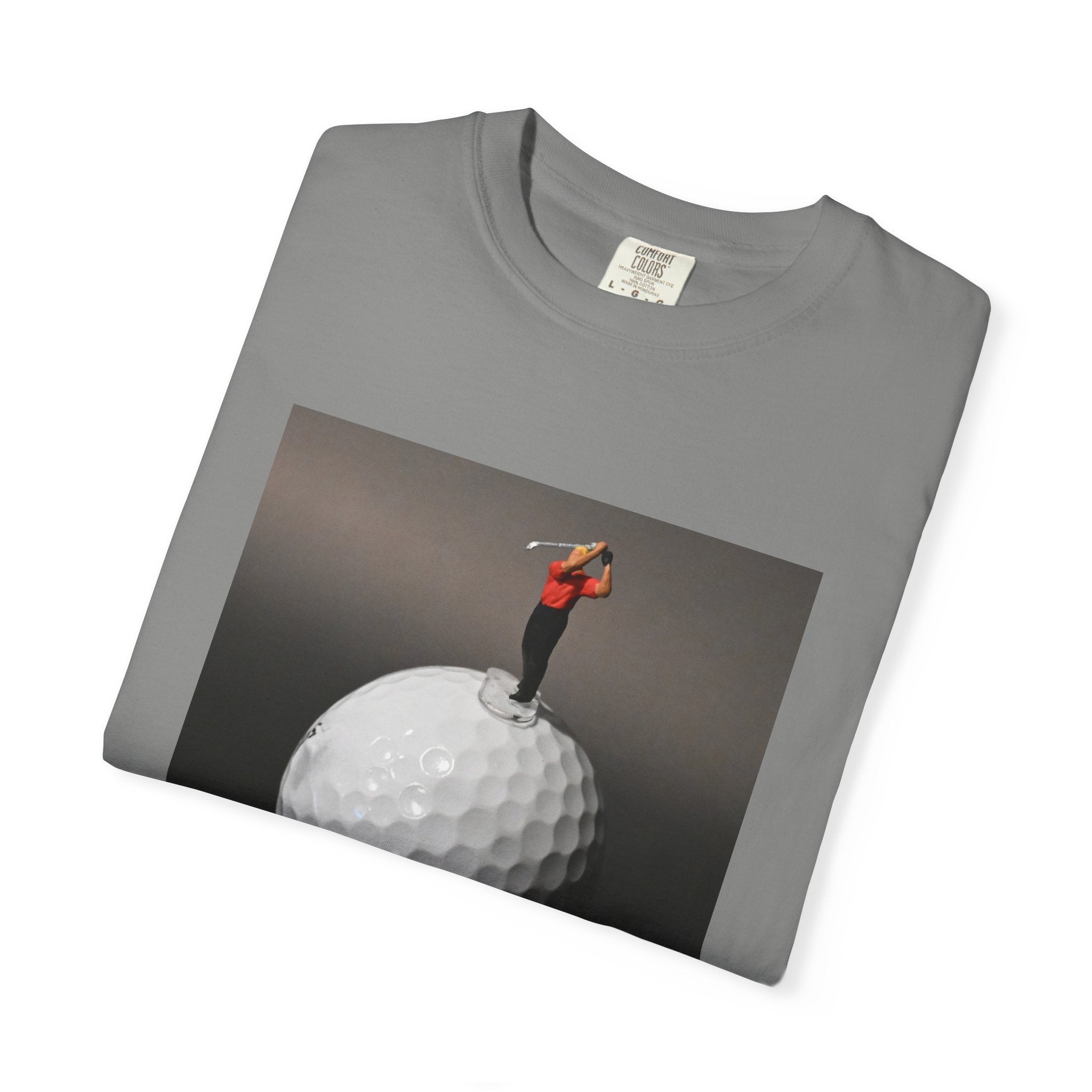 Golf Miniature Player Art T-Shirt — Surreal Golf Graphic Tee