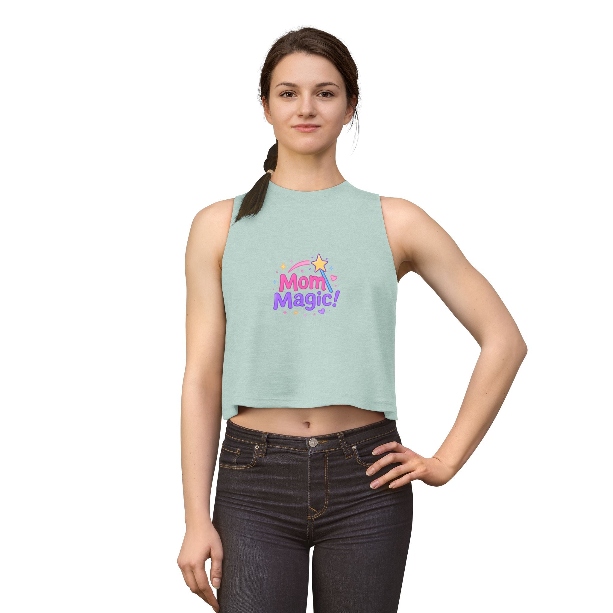 Mom Magic Crop Top — Cute Pastel Mother's Day Tank