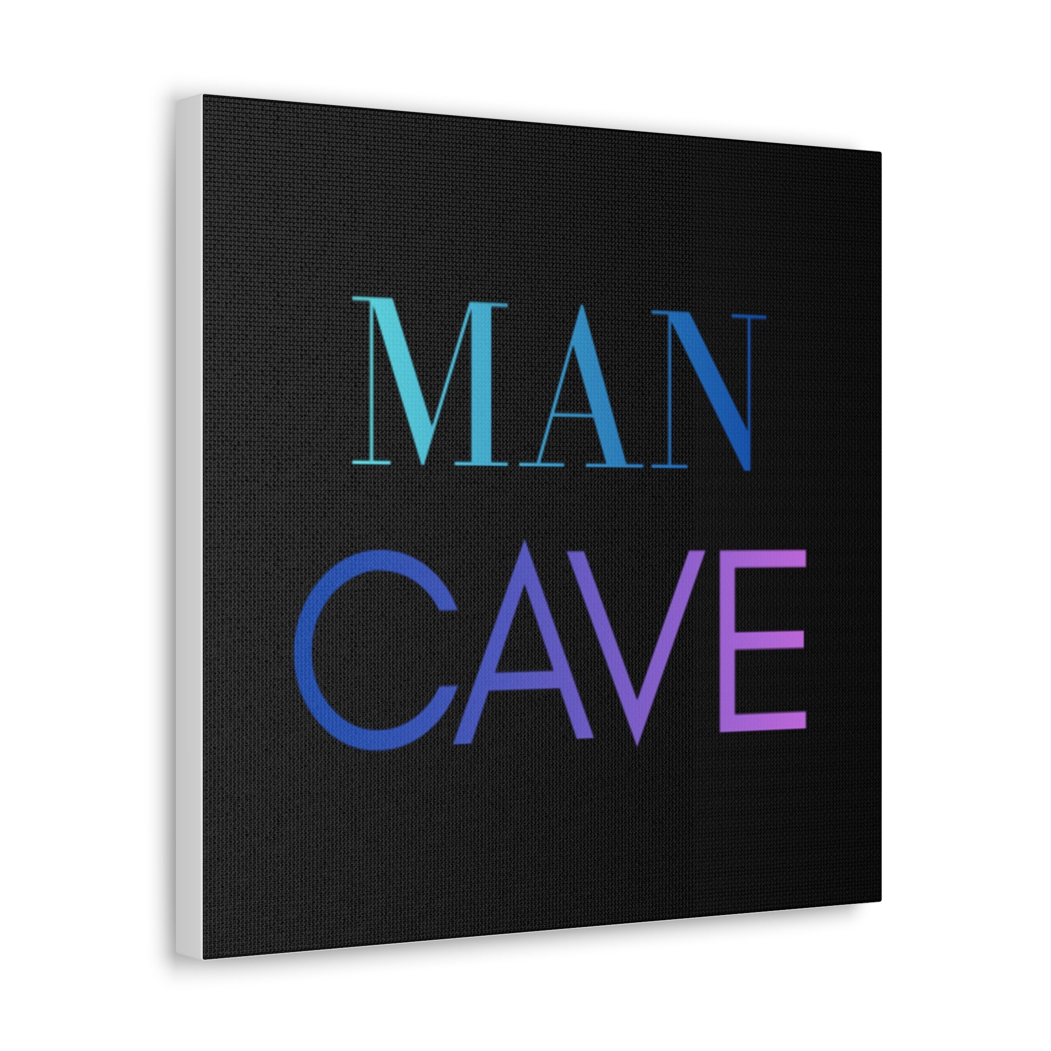 Man Cave Canvas Wall Art – Gradient Typography "MAN CAVE"