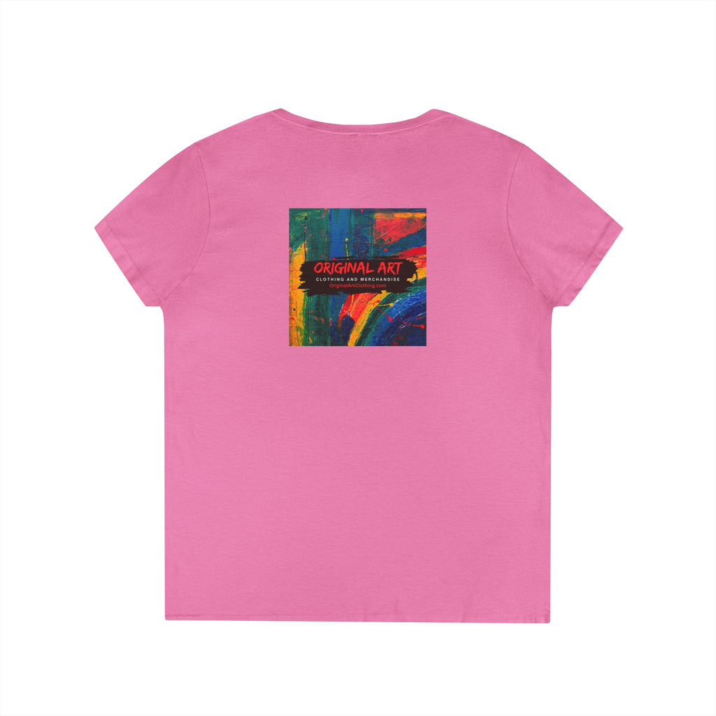 Live Music Is My Jam Ladies' V-Neck T-Shirt — Colorful 'Original Art' Back Print