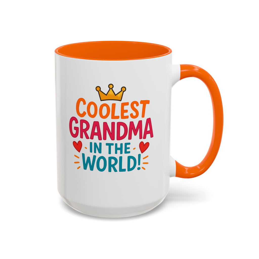 Coolest Grandma in the World Accent Coffee Mug — Fun Gift for Grandmother (11/15oz)