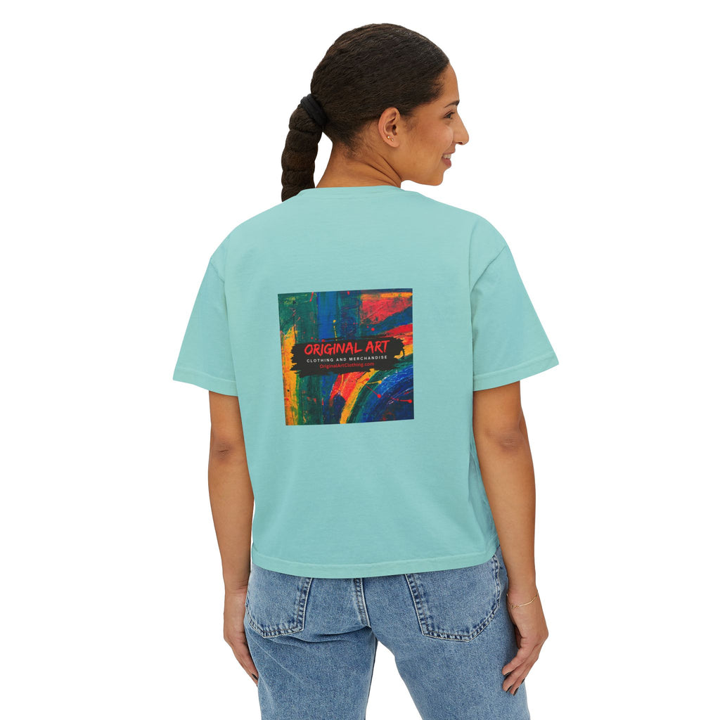 Crazy Bitch Bingo Women's Boxy Tee — Funny Bingo Graphic Crop Shirt