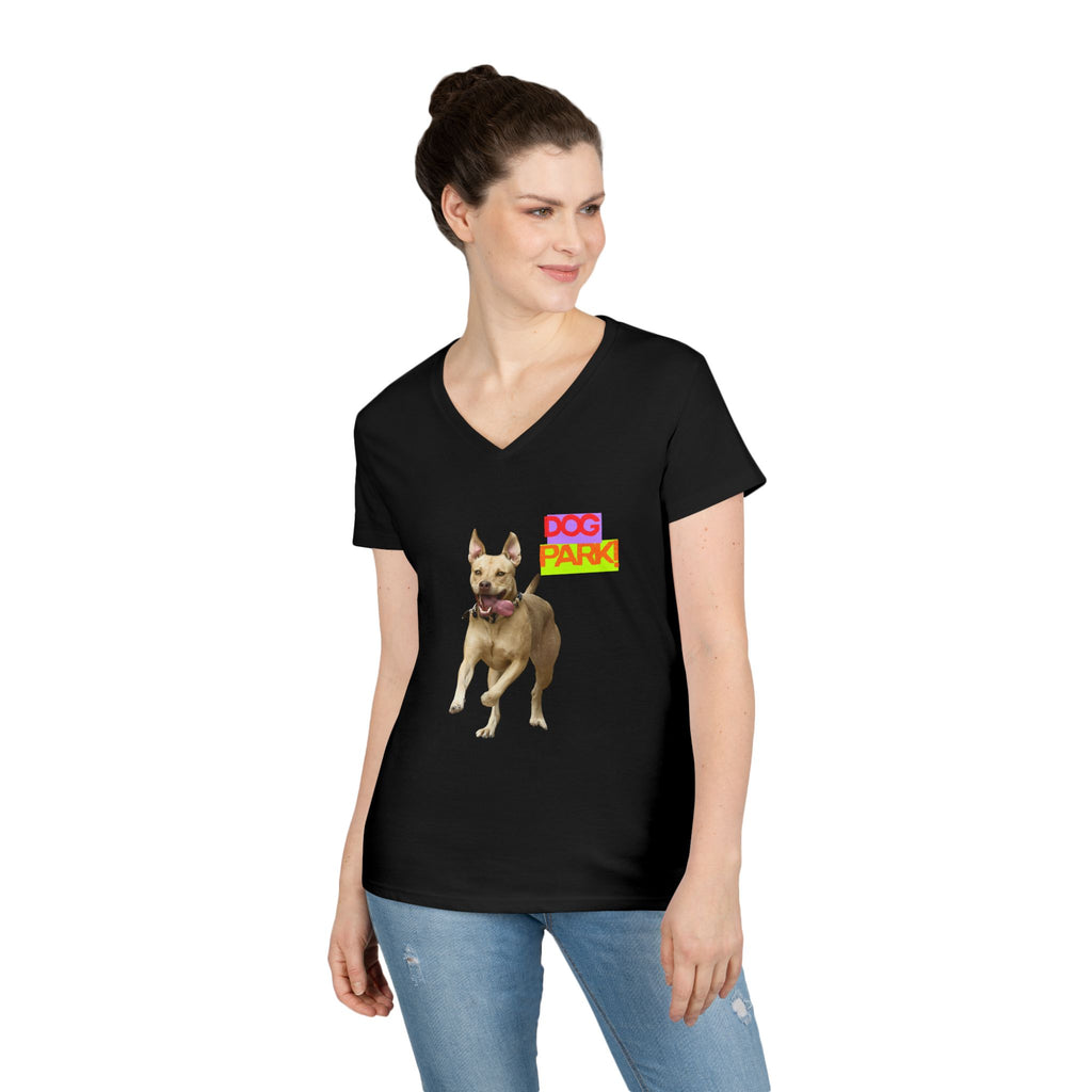 Dog Park V-Neck Tee for Women