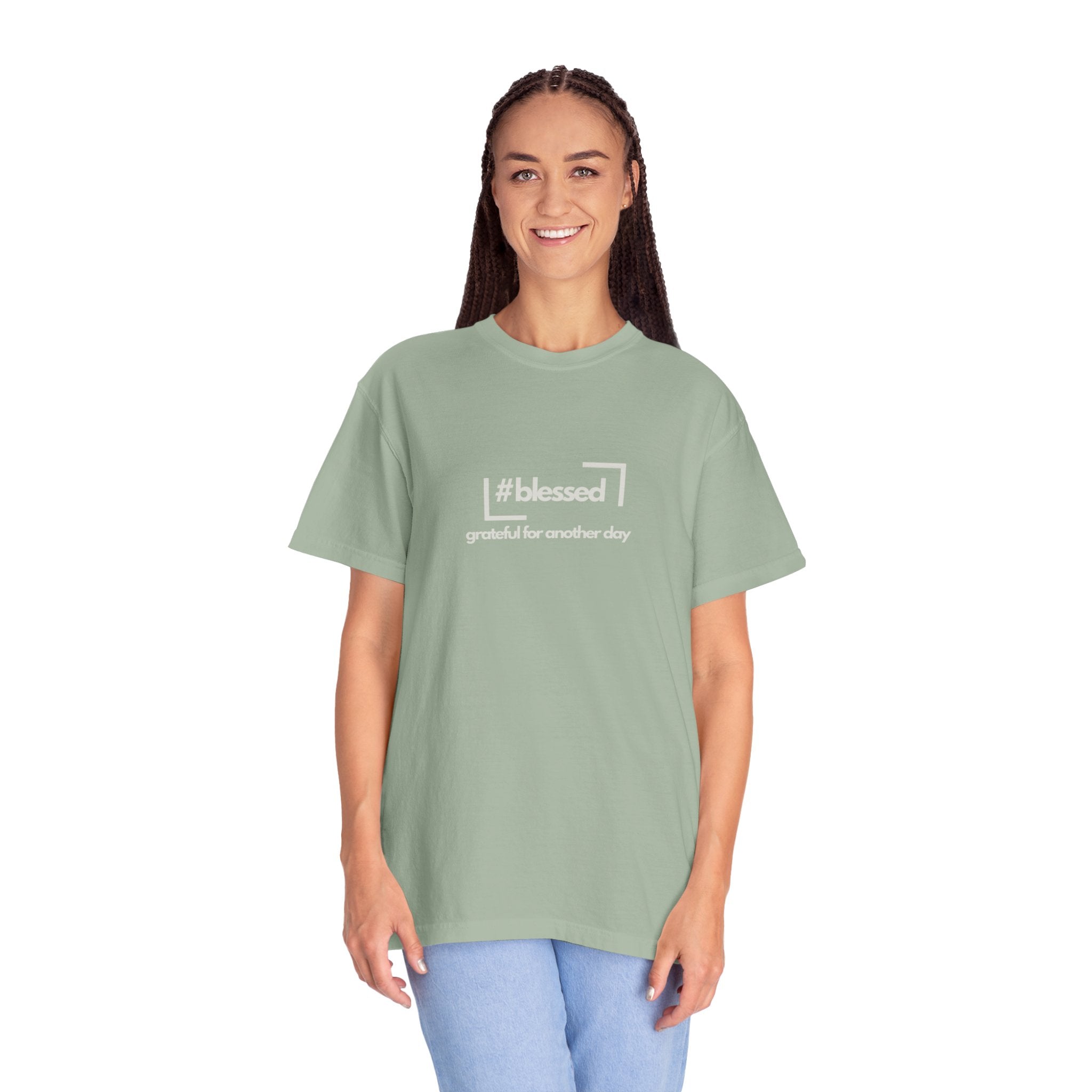 Blessed Hashtag T-Shirt — "#blessed grateful for another day" Casual Graphic Tee