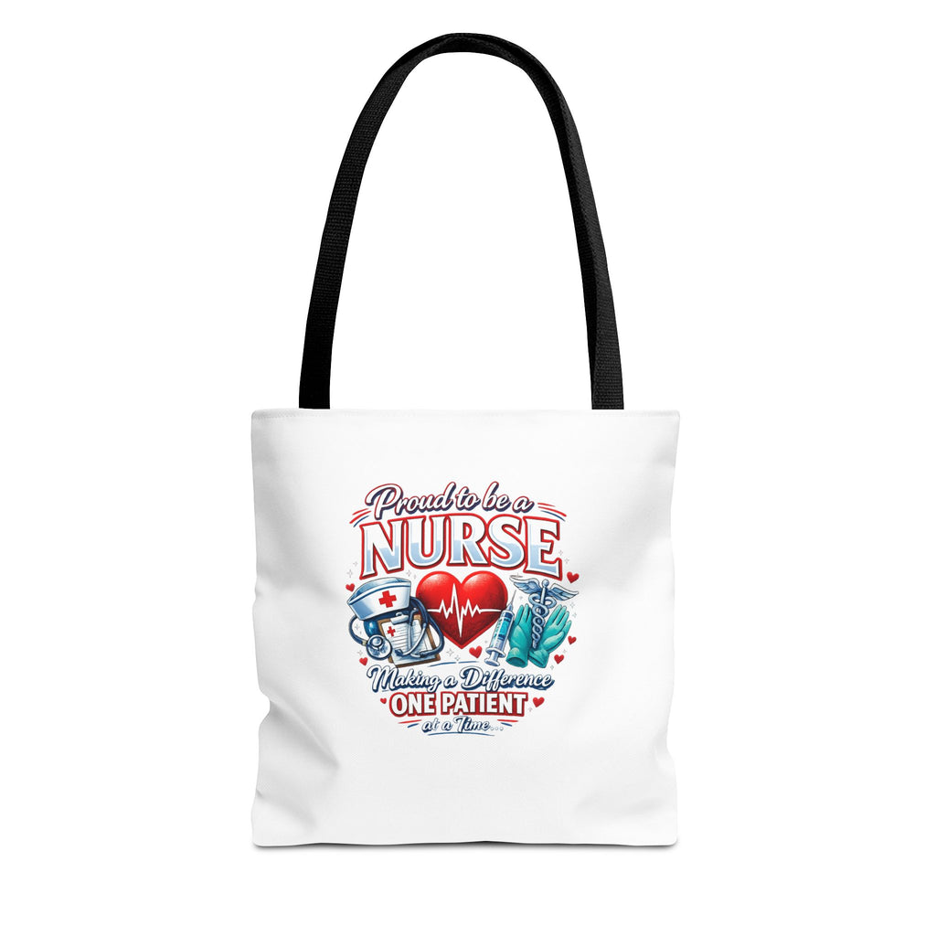 Nurse Tote Bag - "Proud to be a Nurse" Medical Heartbeat Design