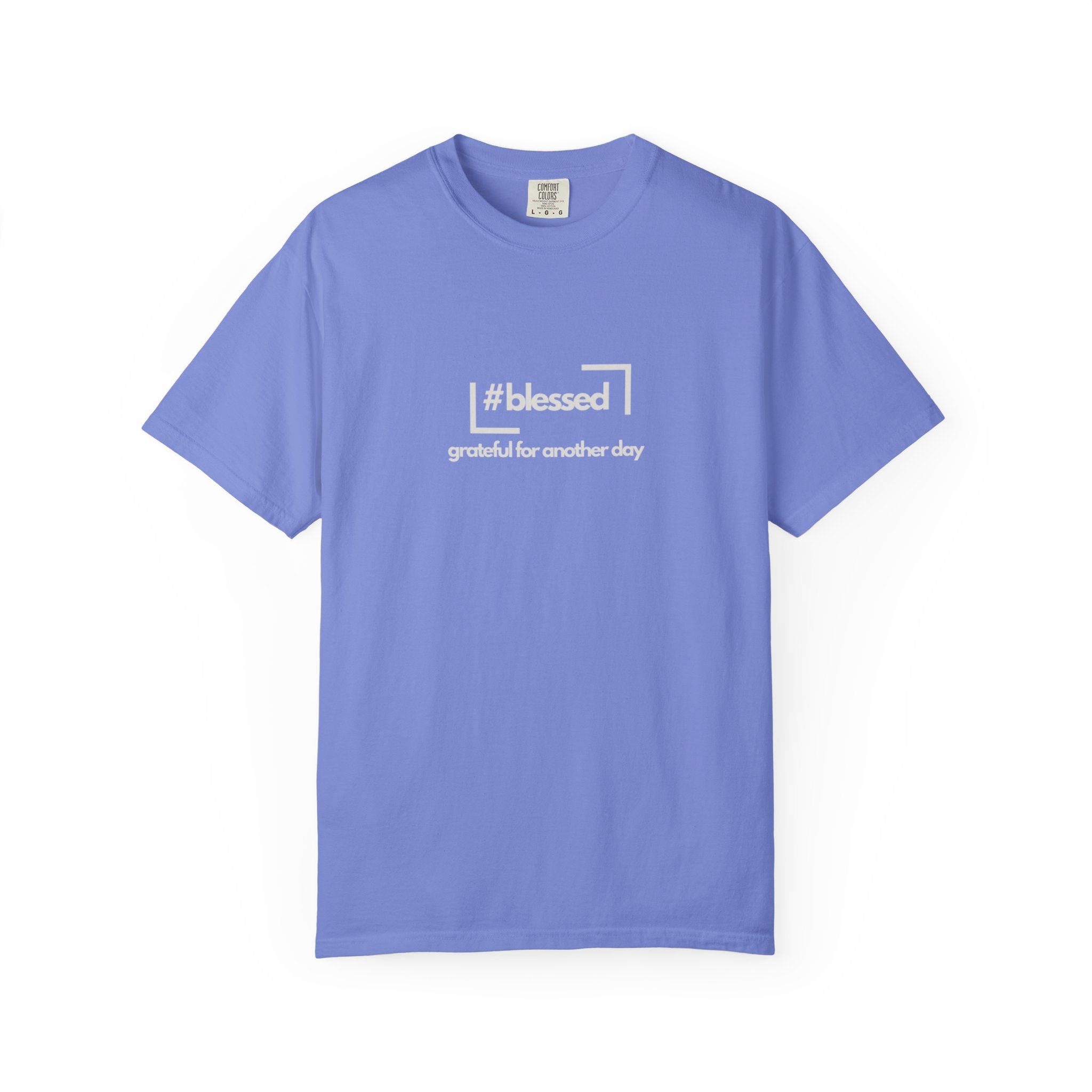 Blessed Hashtag T-Shirt — "#blessed grateful for another day" Casual Graphic Tee