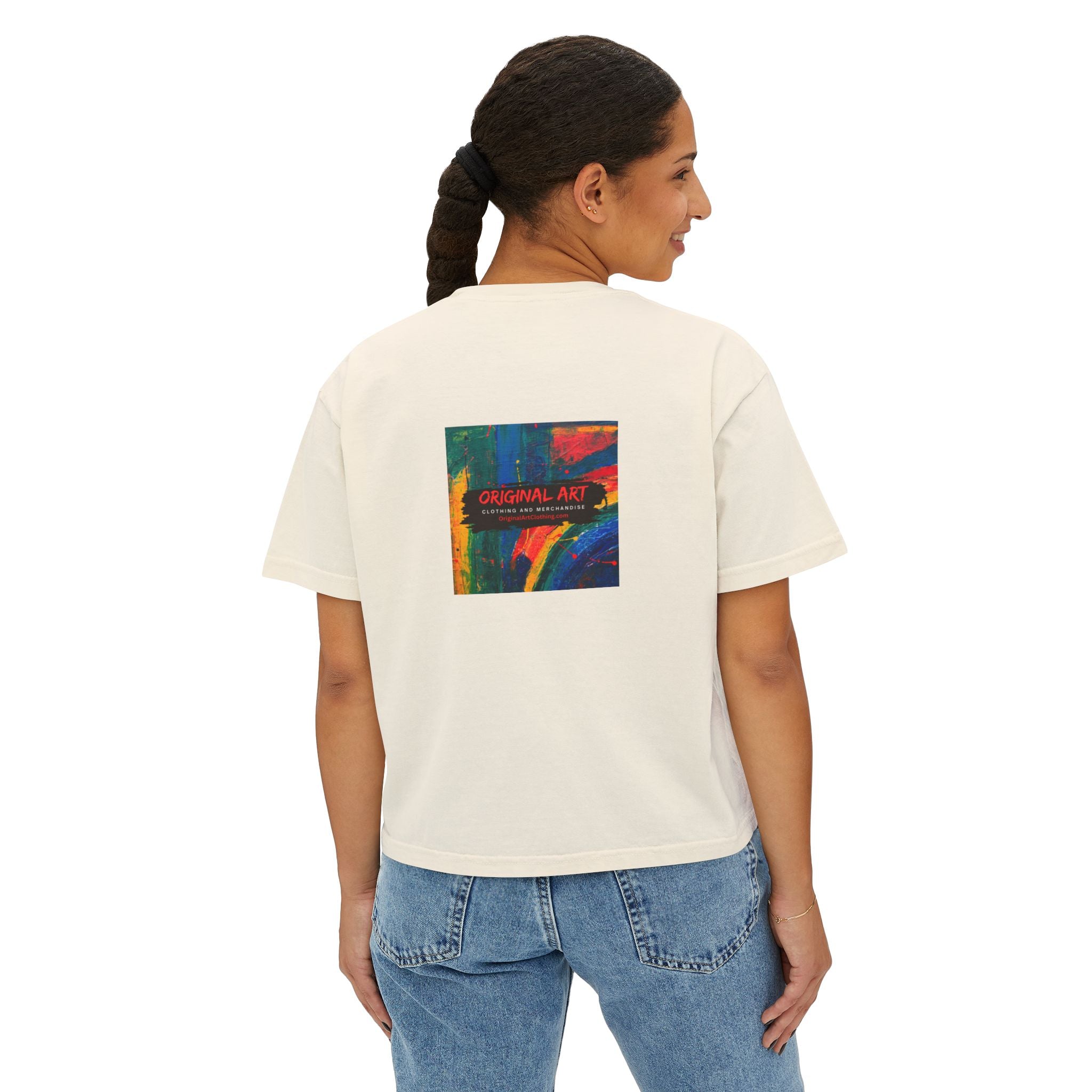Teacher Boxy Tee - "I teach. My super power is multi-tasking; patience is a close second." | Original Art Back