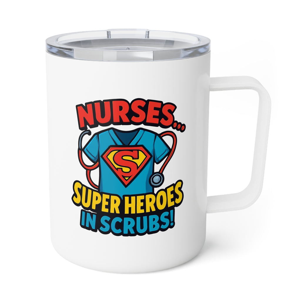 Nurse Insulated 10oz Coffee Mug —  Super Heroes in Scribs