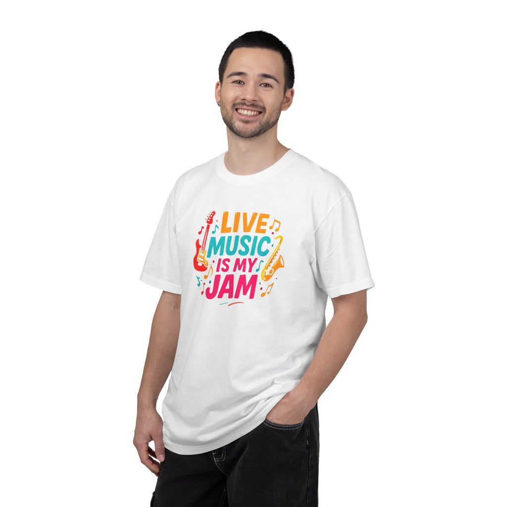 Live Music Is My Jam T-Shirt — Colorful Guitar Music Tee