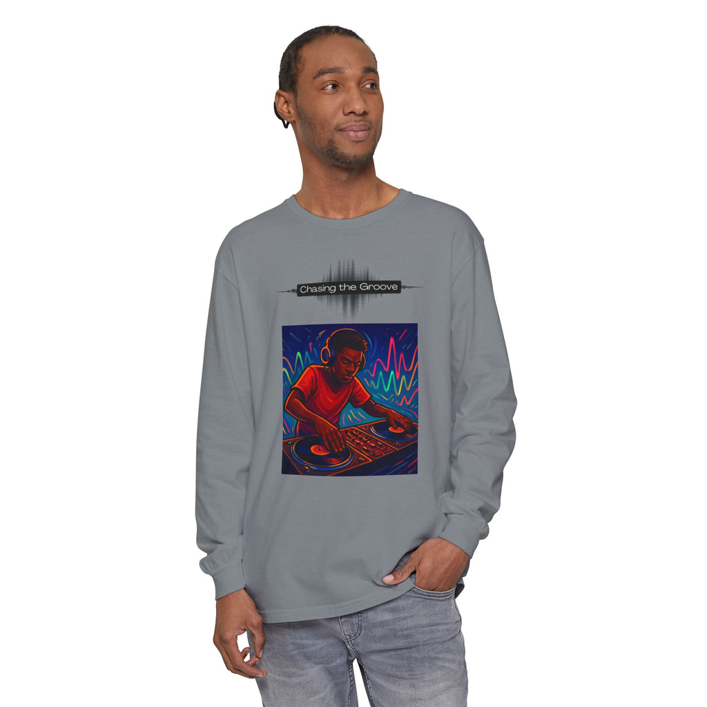 "Chasing the Groove" Long Sleve T-Shirt  Minimal Front + Original Art Back