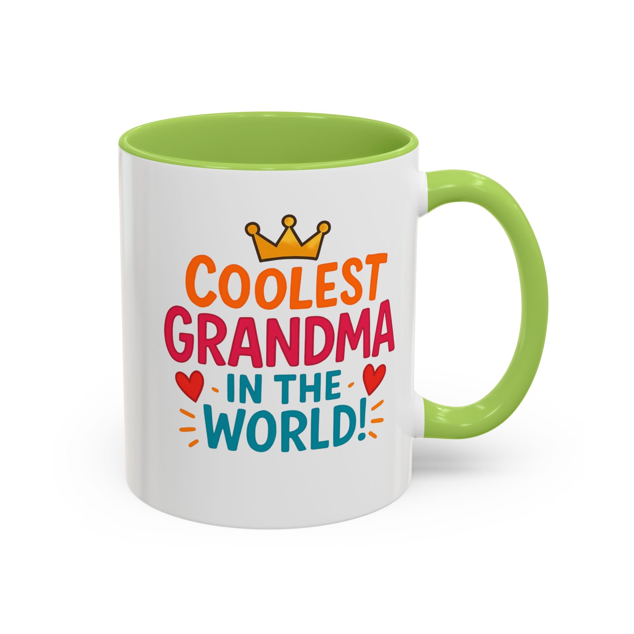 Coolest Grandma in the World Accent Coffee Mug — Fun Gift for Grandmother (11/15oz)