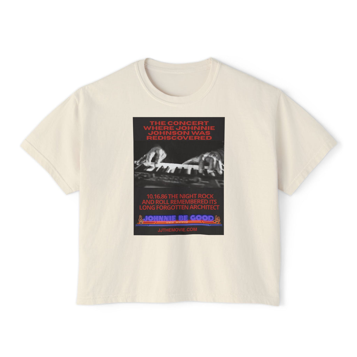 'The Concert: Johnnie Johnson' Ticket Design Graphic Boxy Tee