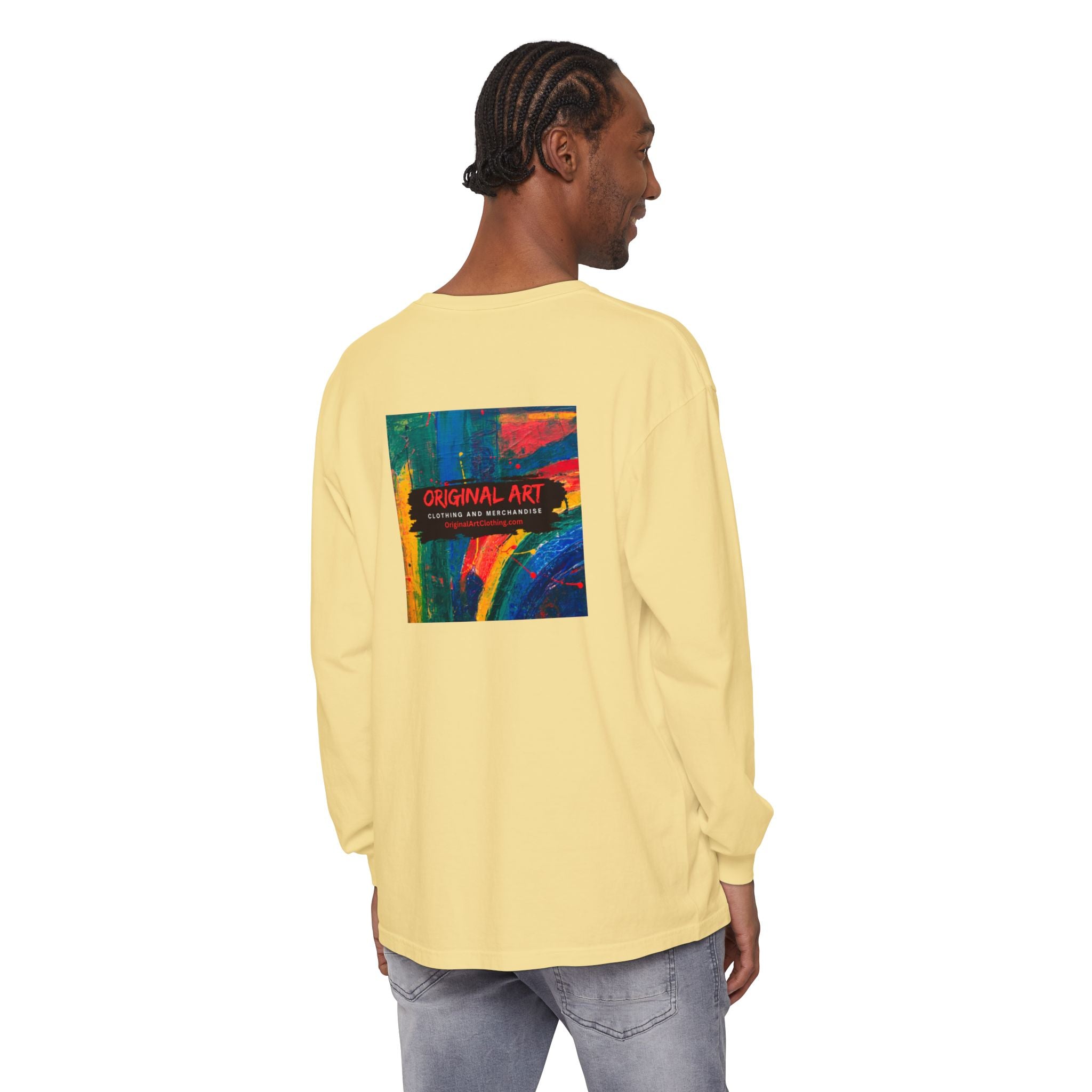 Teacher Long Sleeve Tee — "I Teach: My Super Power Is Multi-tasking" with Colorful Art Back