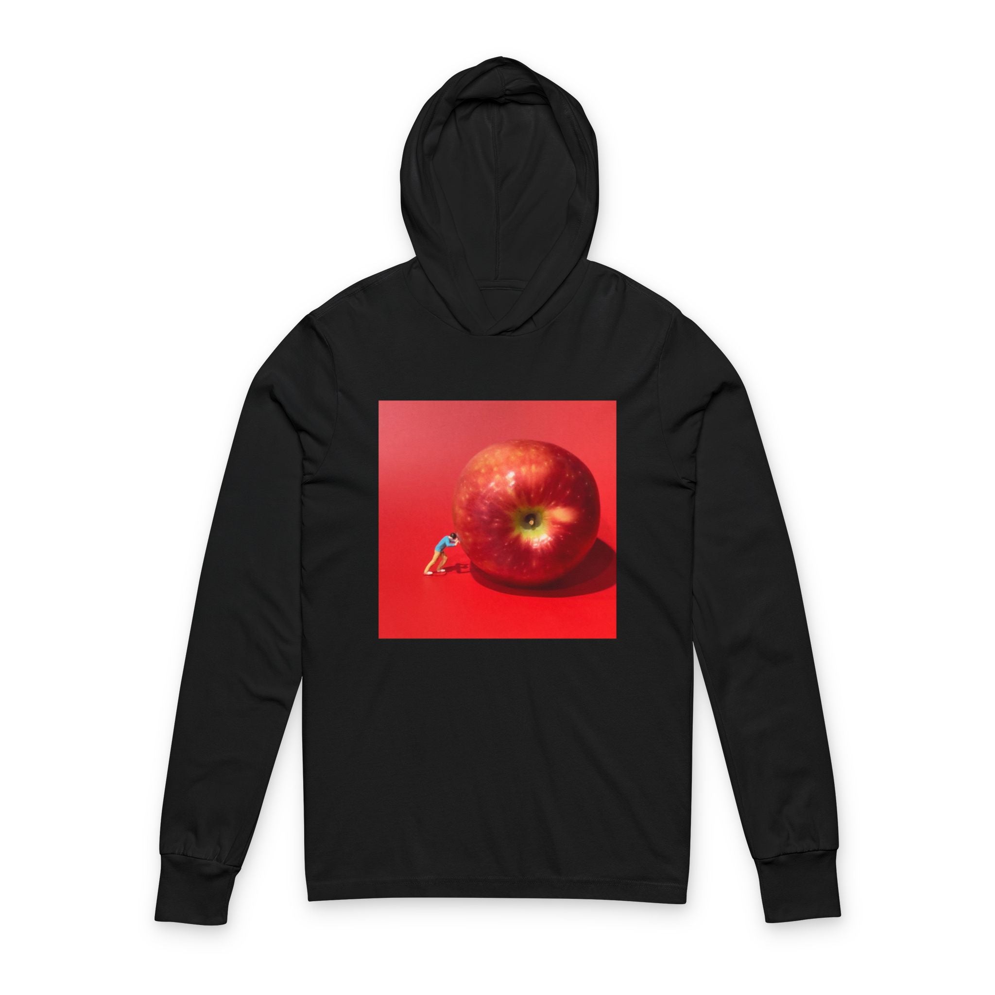 Artistic Apple Hooded Tee — Original Art Graphic Long-Sleeve Hoodie Shirt