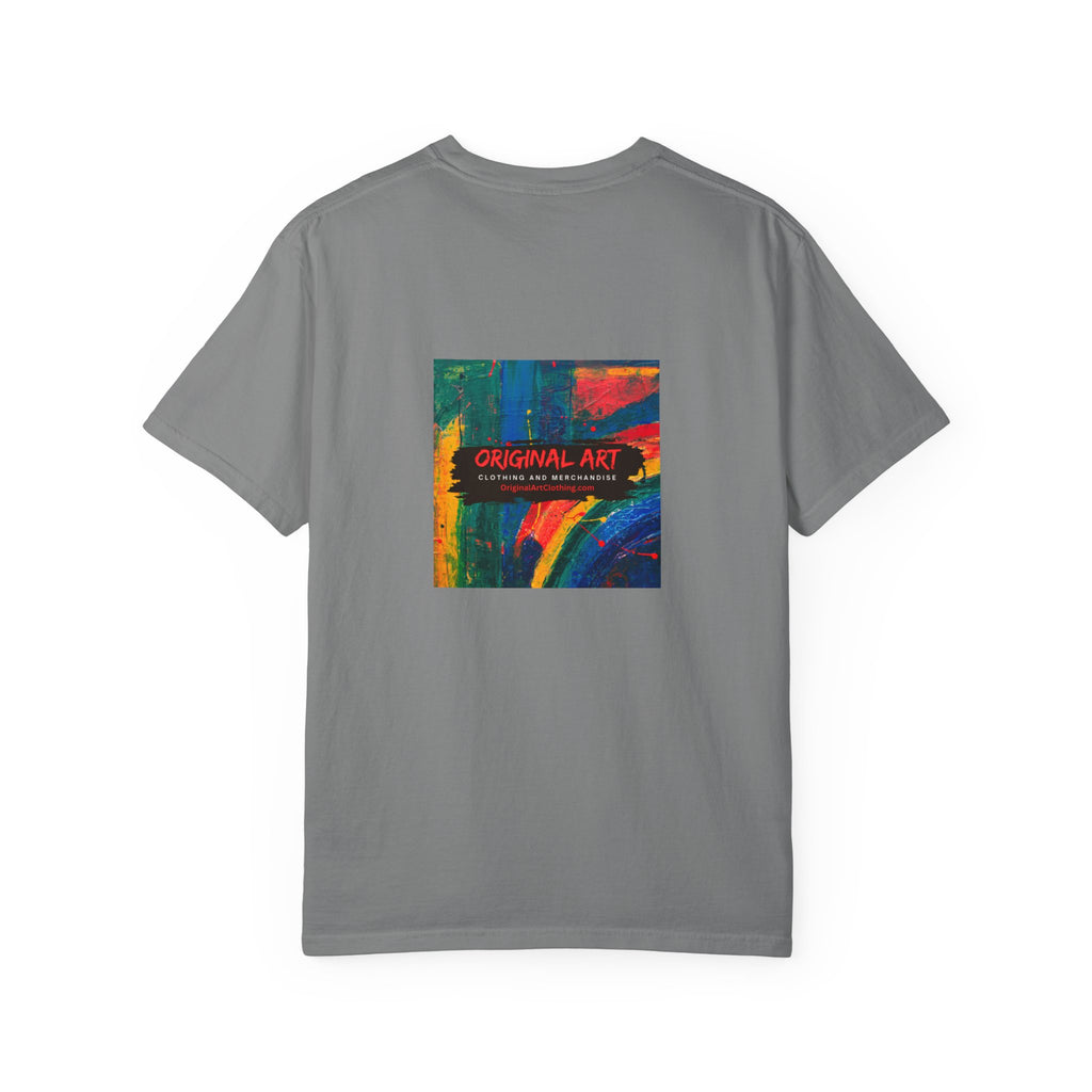 Teacher T-Shirt — "I teach. I make it make sense." with Colorful Original Art Back Print