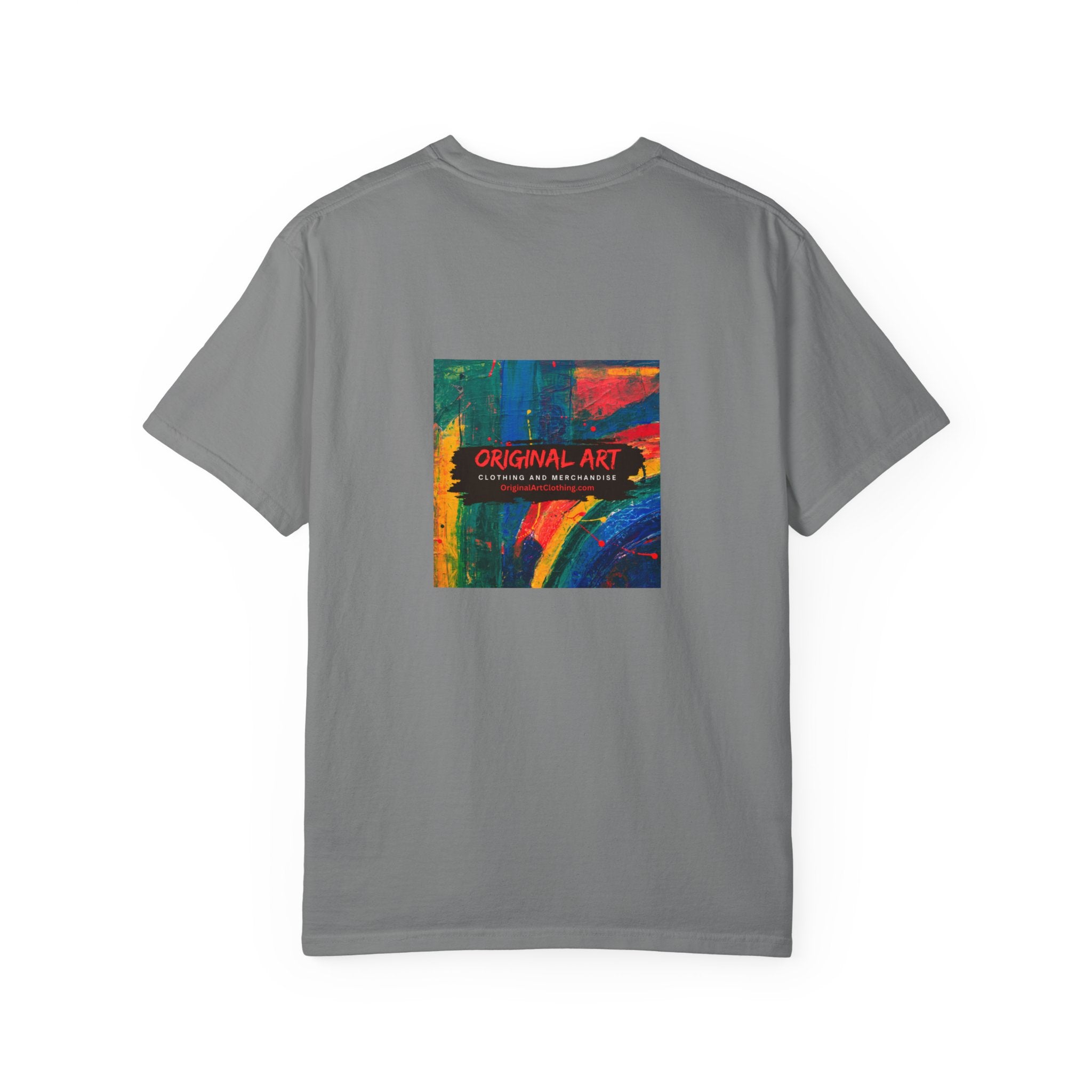 Teacher T-Shirt — "I teach. I make it make sense." with Colorful Original Art Back Print