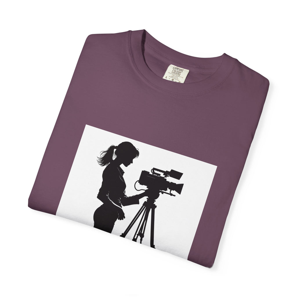 "Behind Every Great Story is Great Video" Female Silhouette Tee