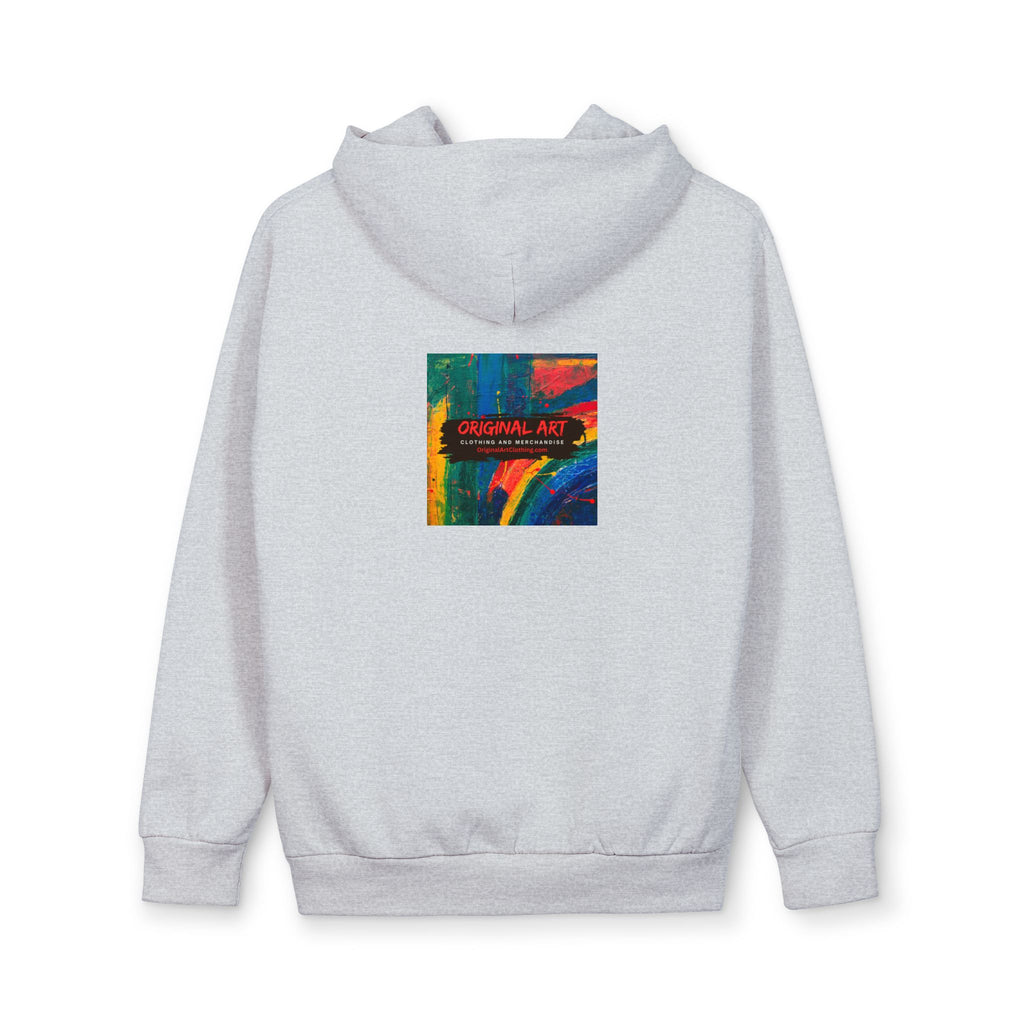 Hoodie — 'Deep Thought' Typographic Front & Colorful Abstract Back Pullover