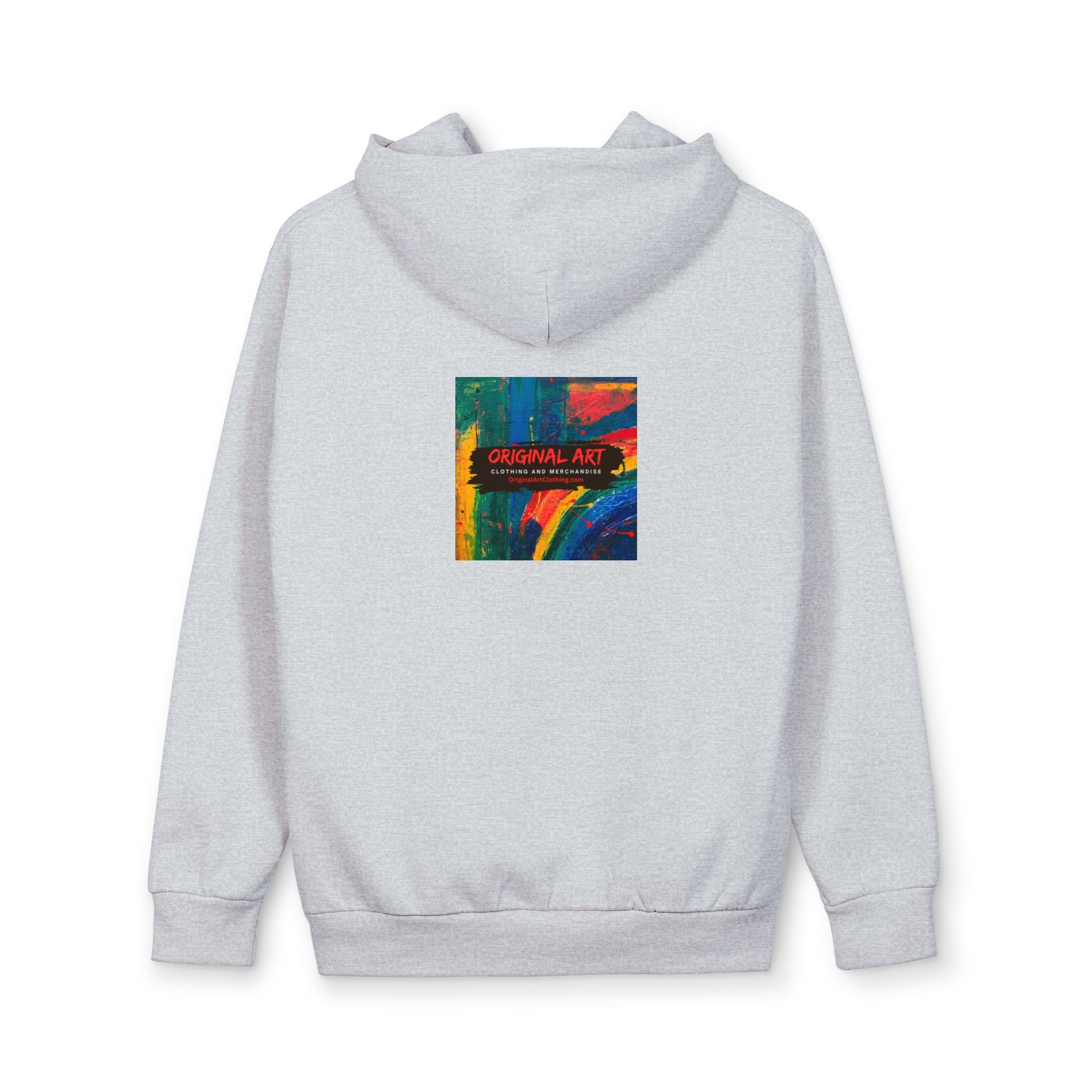 Hoodie — 'Deep Thought' Typographic Front & Colorful Abstract Back Pullover