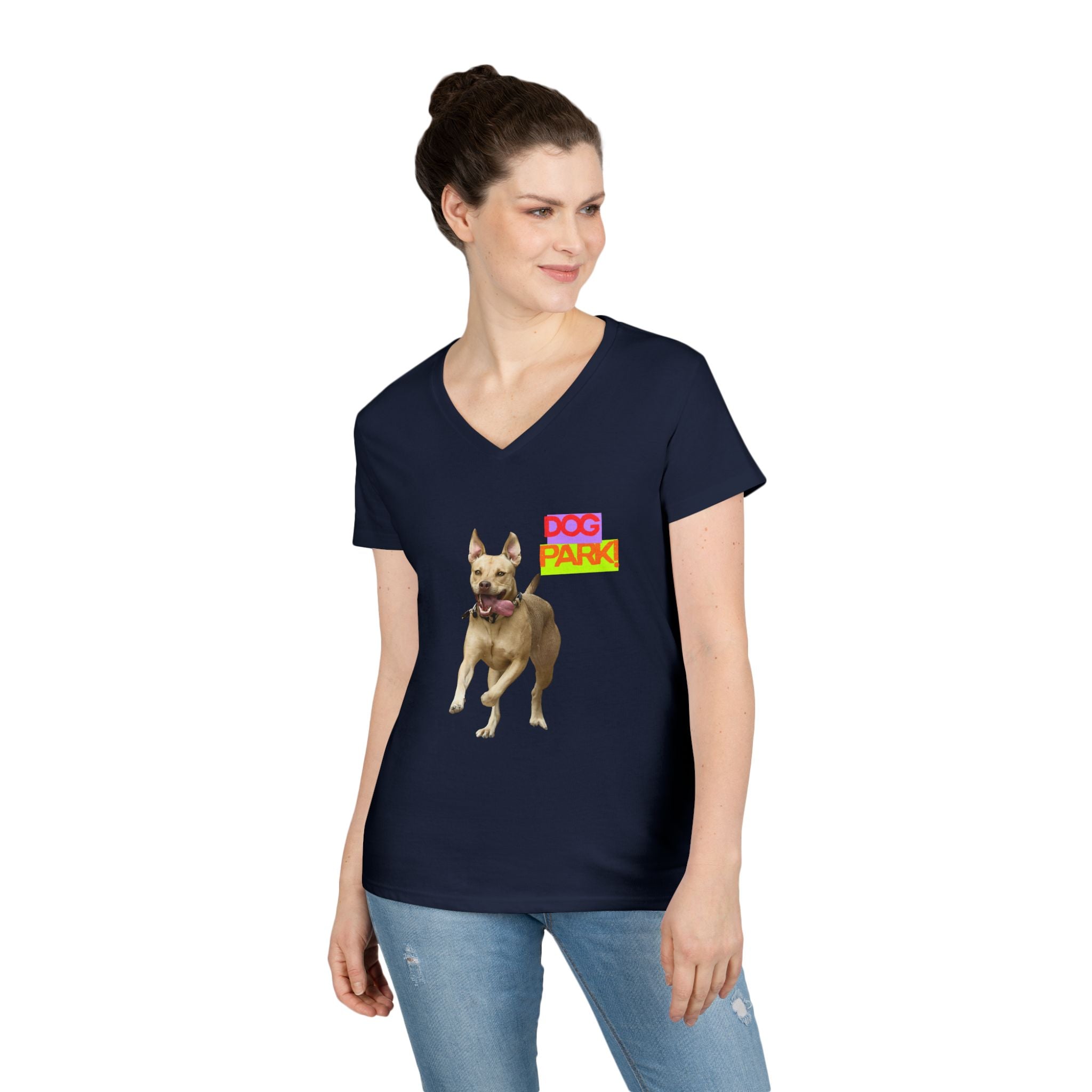 Dog Park V-Neck Tee for Women
