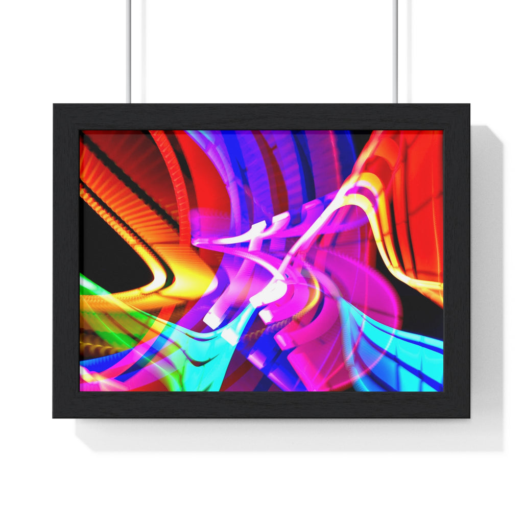 Original Light Painting Photograph Framed Colorful Wall Art