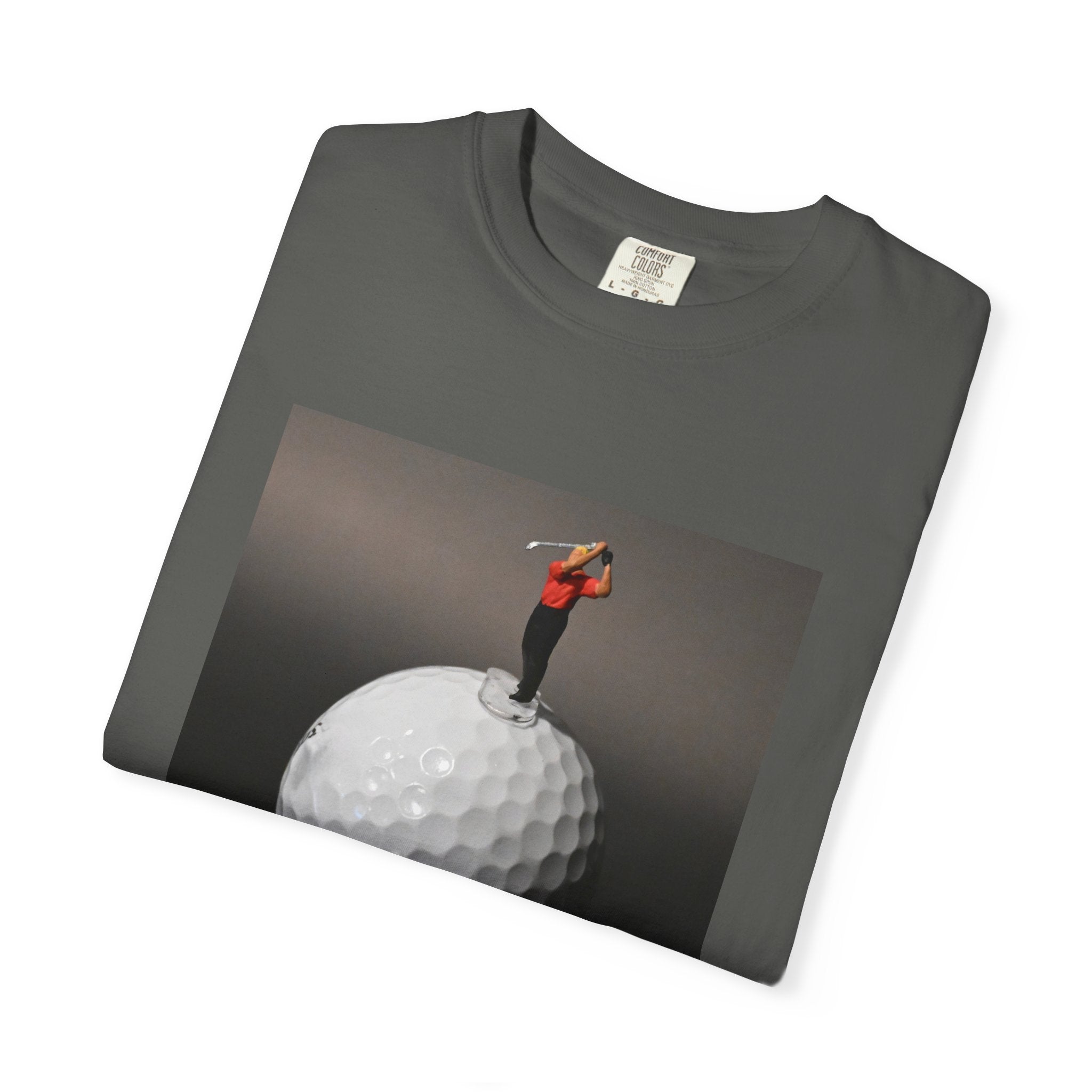 Golf Miniature Player Art T-Shirt — Surreal Golf Graphic Tee