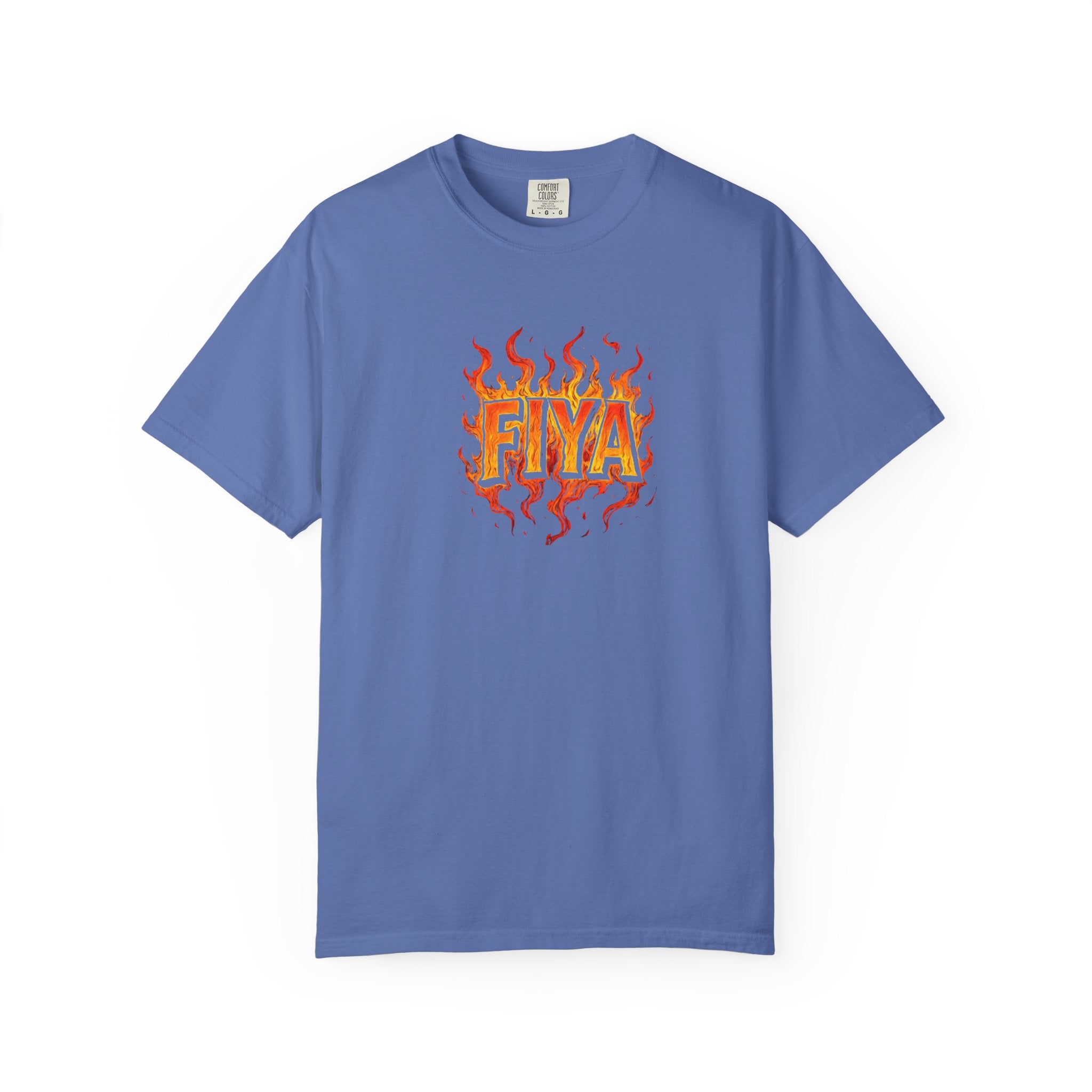 FIYA Flame Graphic T‑Shirt — Retro Fire Lettering Tee (Original Art)