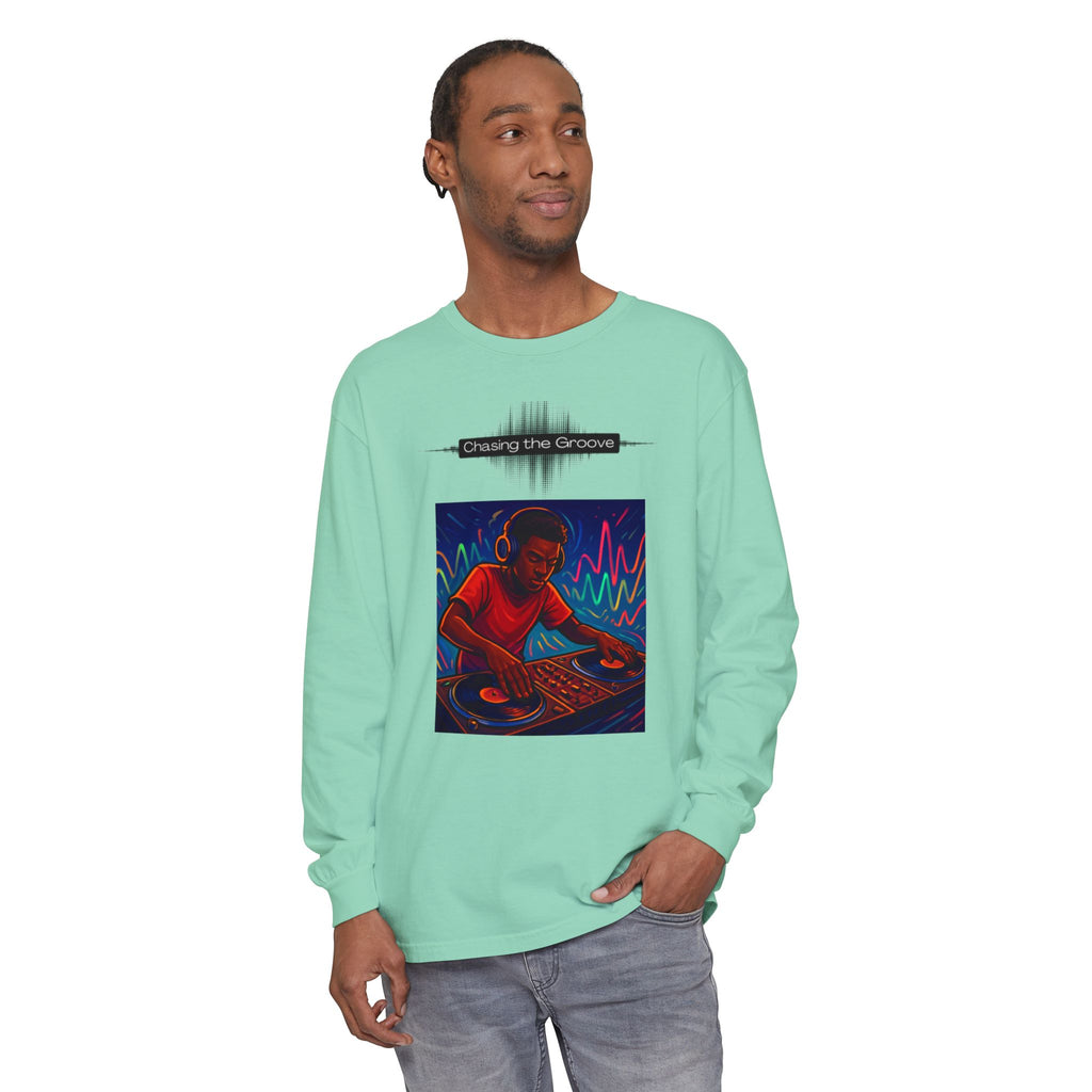 "Chasing the Groove" Long Sleve T-Shirt  Minimal Front + Original Art Back