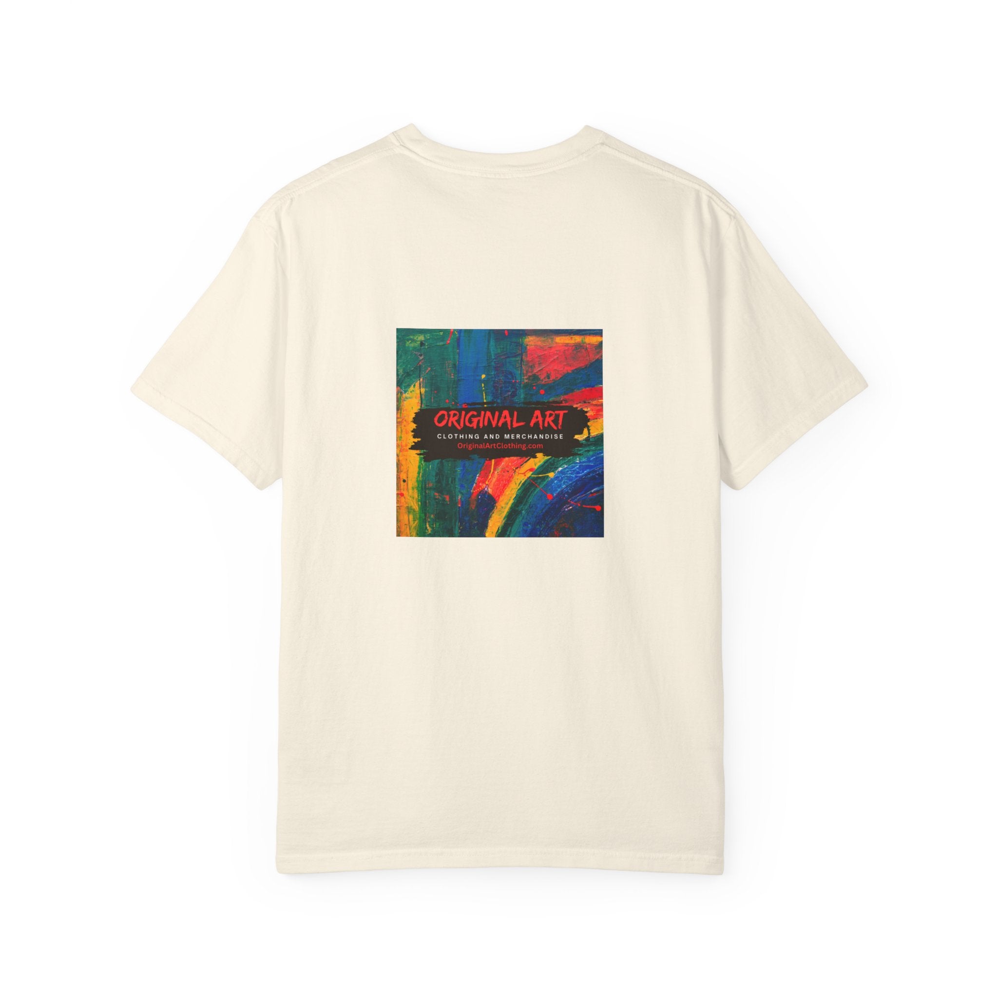 Teacher T-Shirt — "I teach. I make it make sense." with Colorful Original Art Back Print