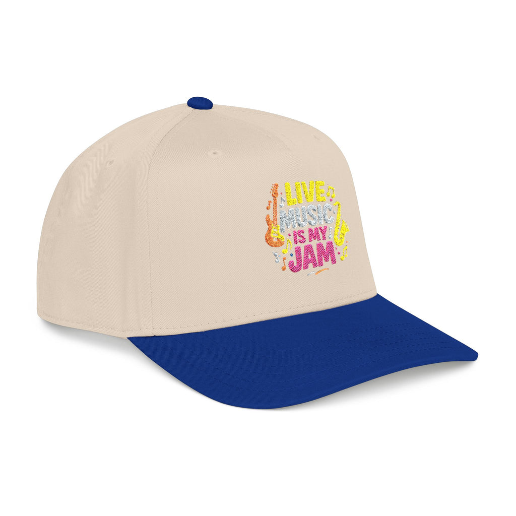 Live Music Is My Jam Baseball Cap — Colorful Retro Music Graphic Dad Hat