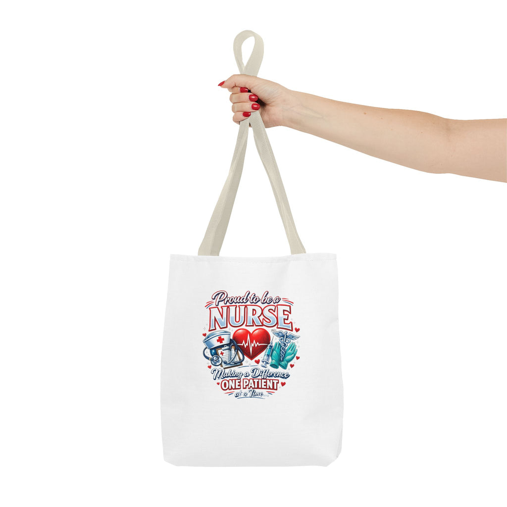 Nurse Tote Bag - "Proud to be a Nurse" Medical Heartbeat Design