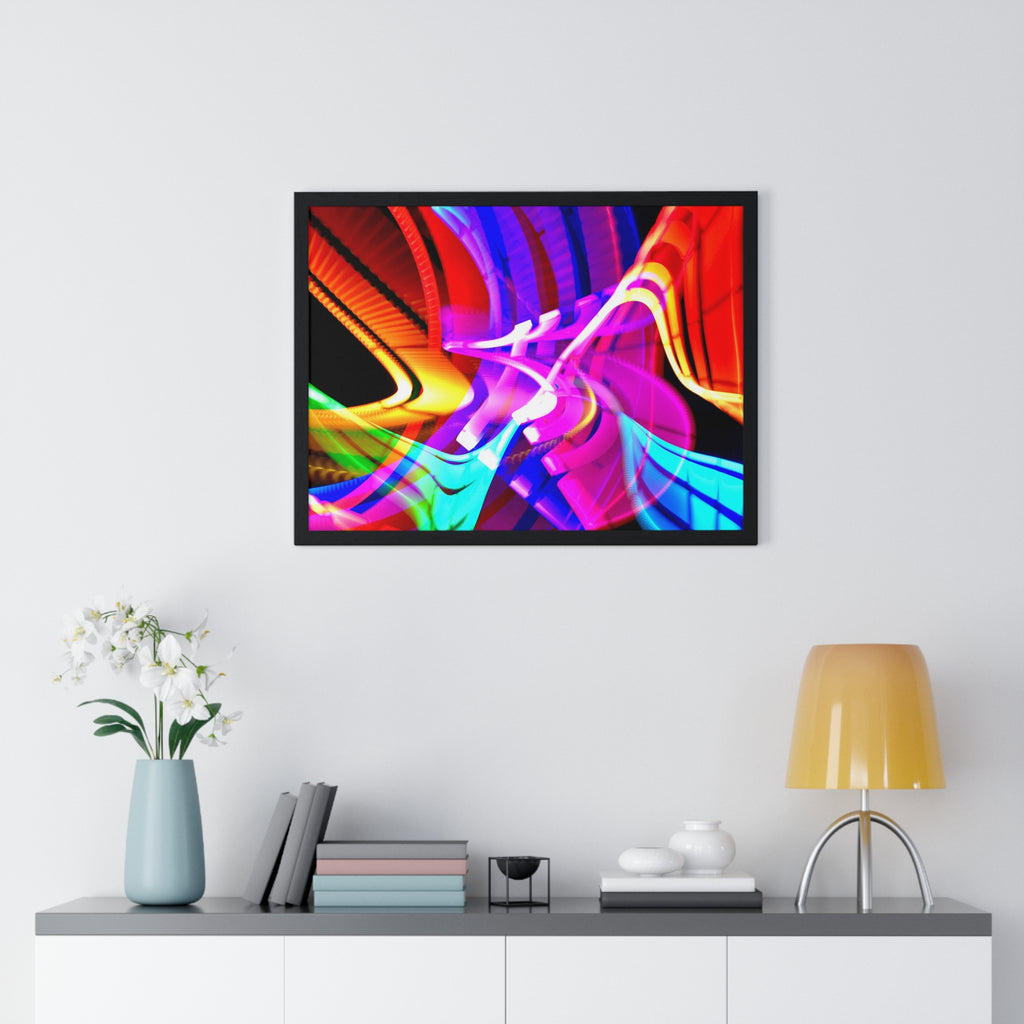 Original Light Painting Photograph Framed Colorful Wall Art