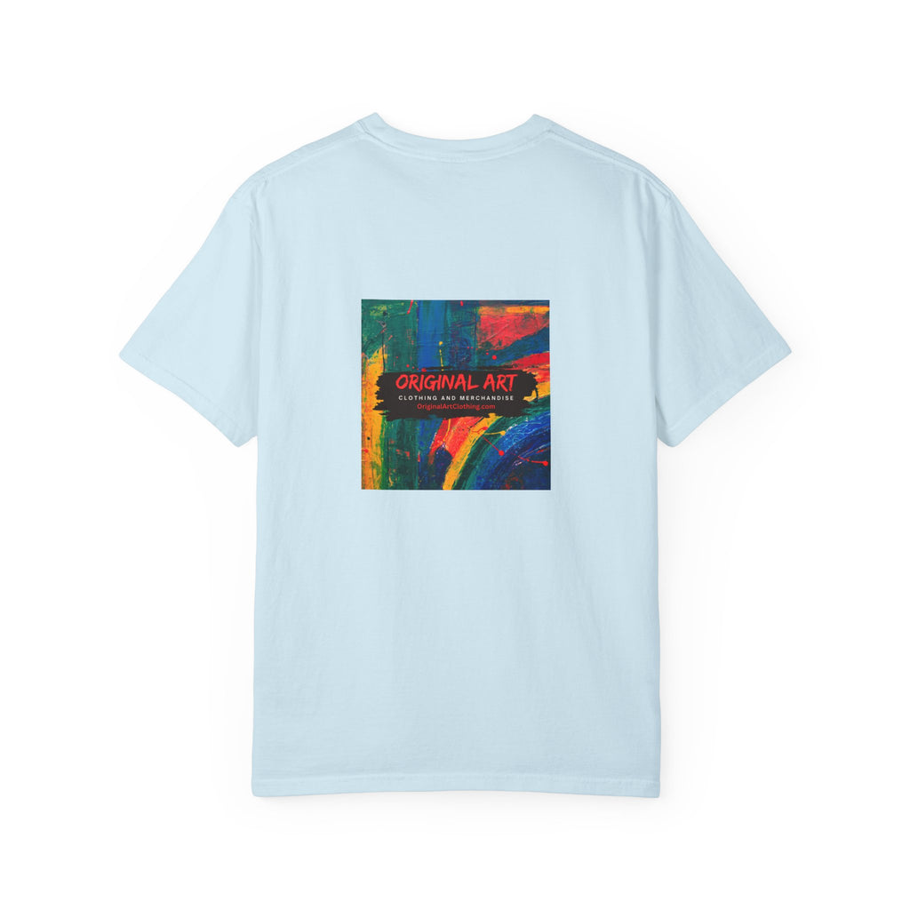 Teacher T-Shirt — "I teach. I make it make sense." with Colorful Original Art Back Print