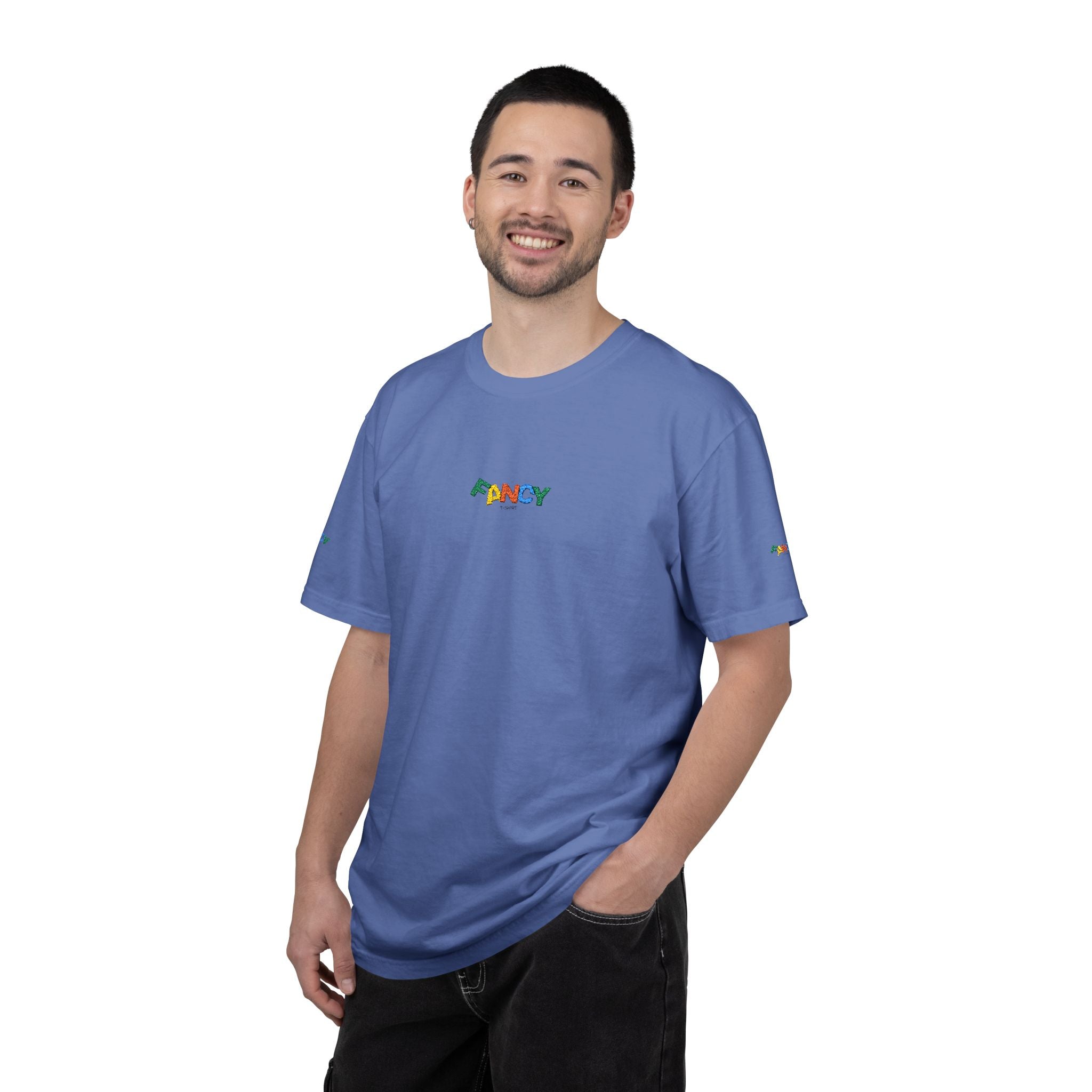 "Fancy" Colorful Logo T-Shirt — Small Chest & Sleeve Graphic