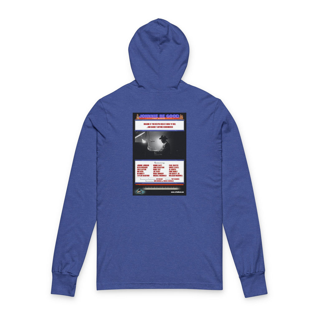 Johnnie Be Good Documentary Hooded Long Sleeve Tee — Vintage Film Poster Graphic Long-Sleeve Hoodie Tee