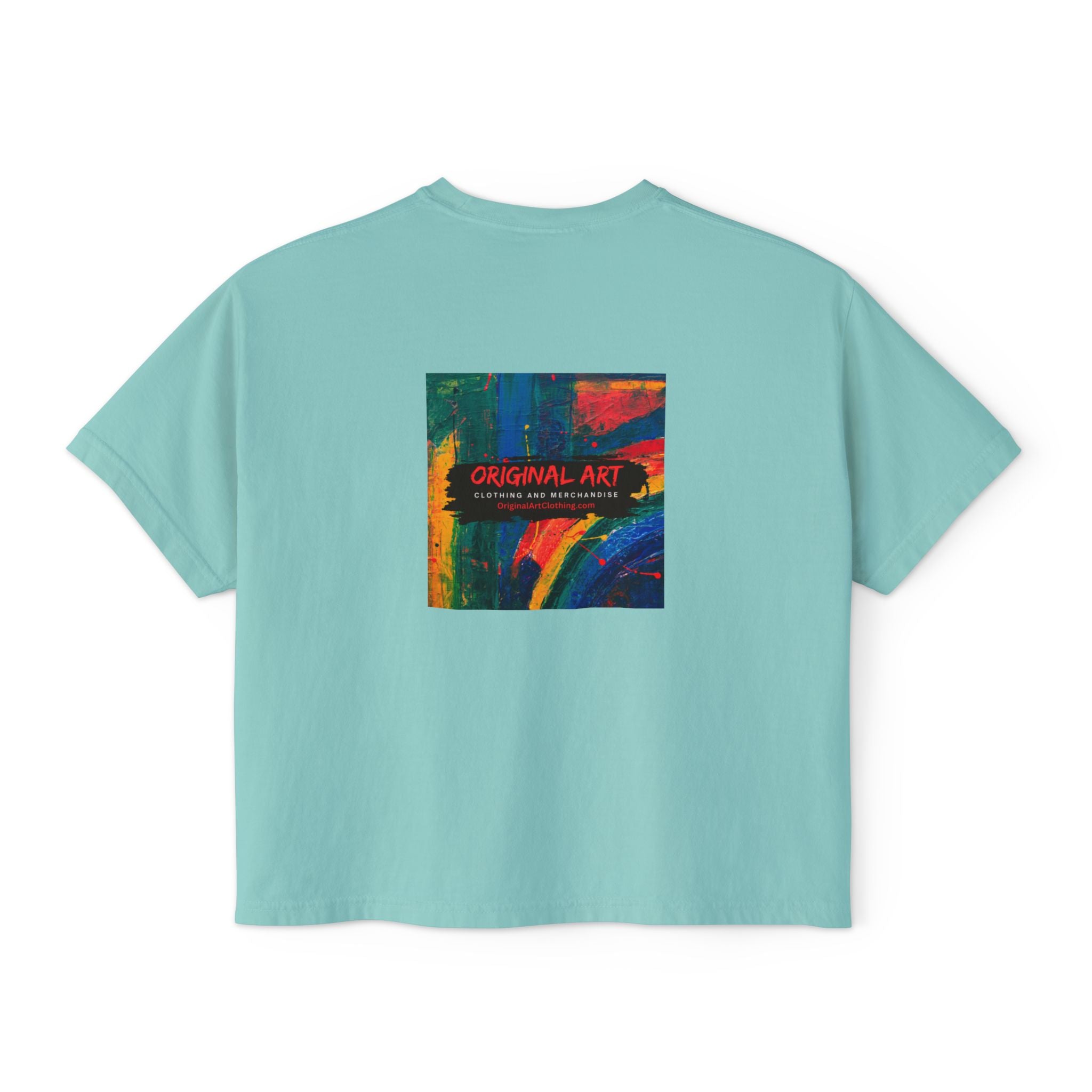 Teacher Graphic Boxy Tee — "I teach. I make it make sense." with Colorful Original Art Back