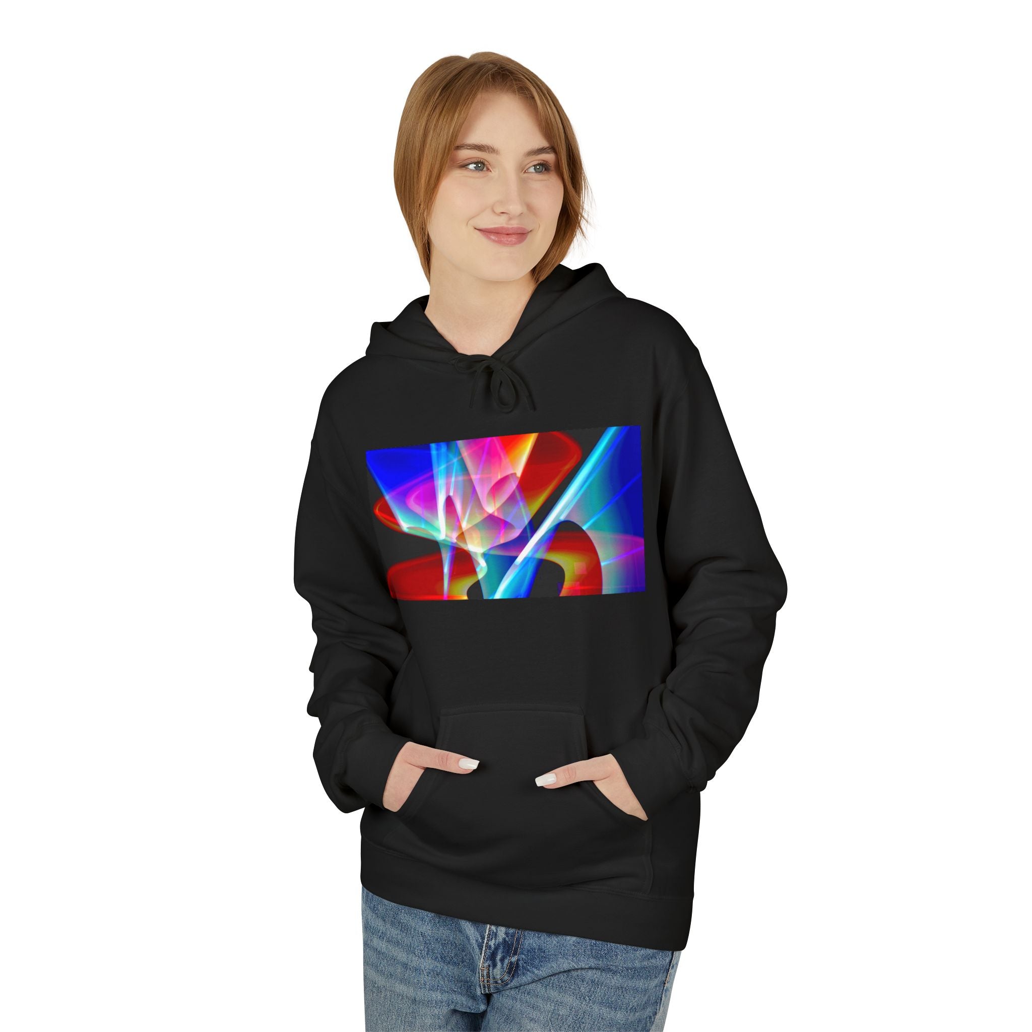 Vibrant Abstract Art Fleece Hoodie