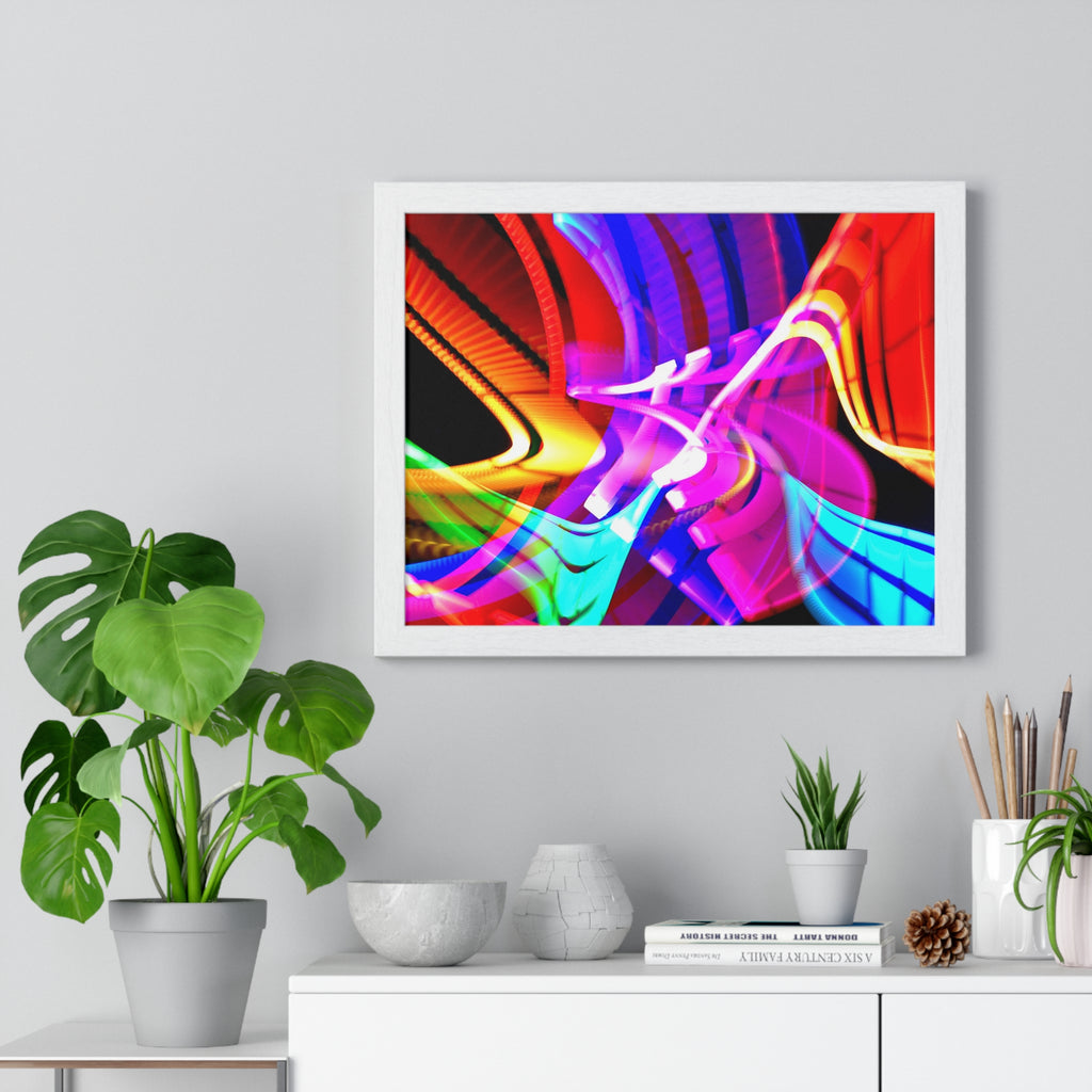 Original Light Painting Photograph Framed Colorful Wall Art