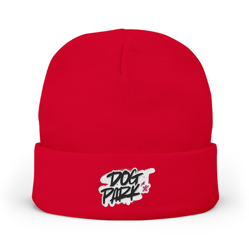 Embroidered 'Dog Park' Knit Beanie — Cozy Casual Winter Hat