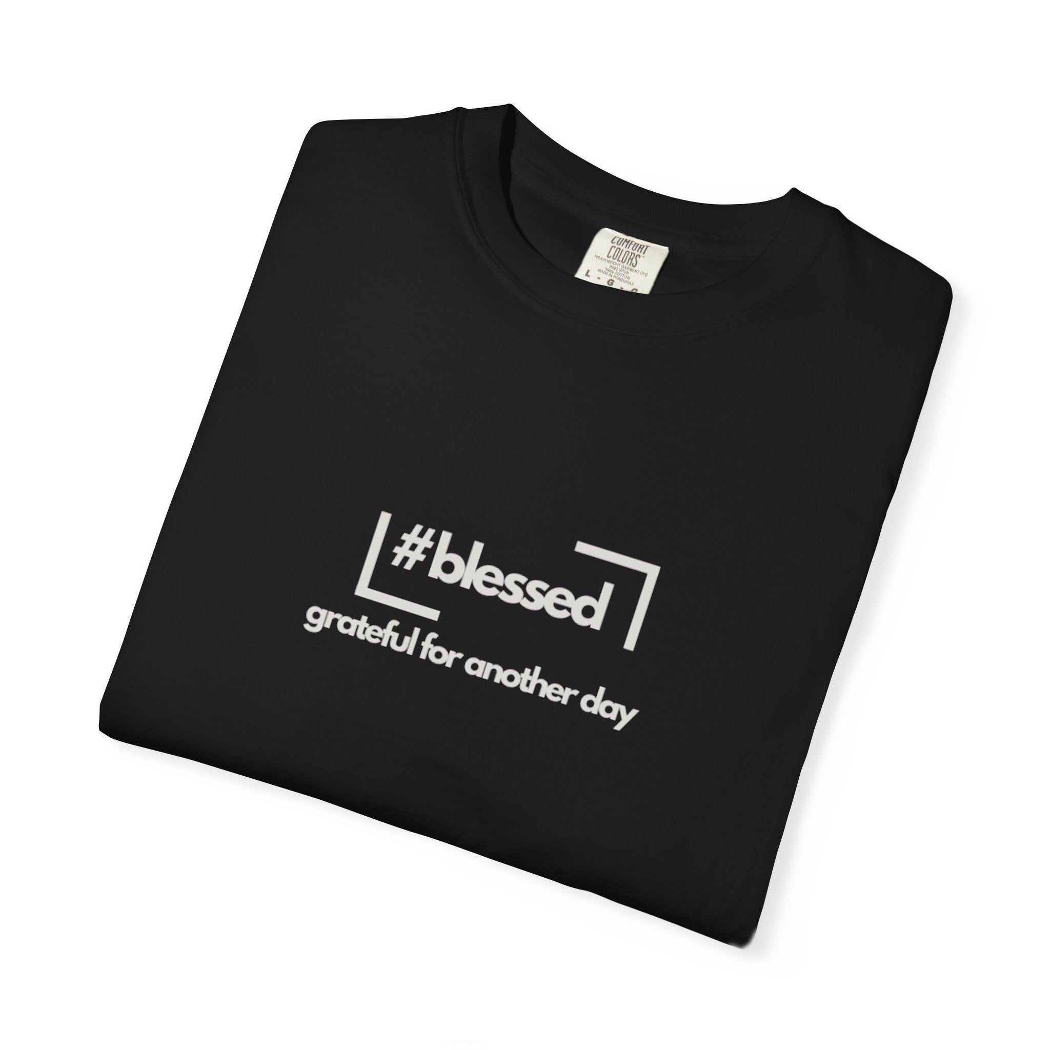 Blessed Hashtag T-Shirt — "#blessed grateful for another day" Casual Graphic Tee