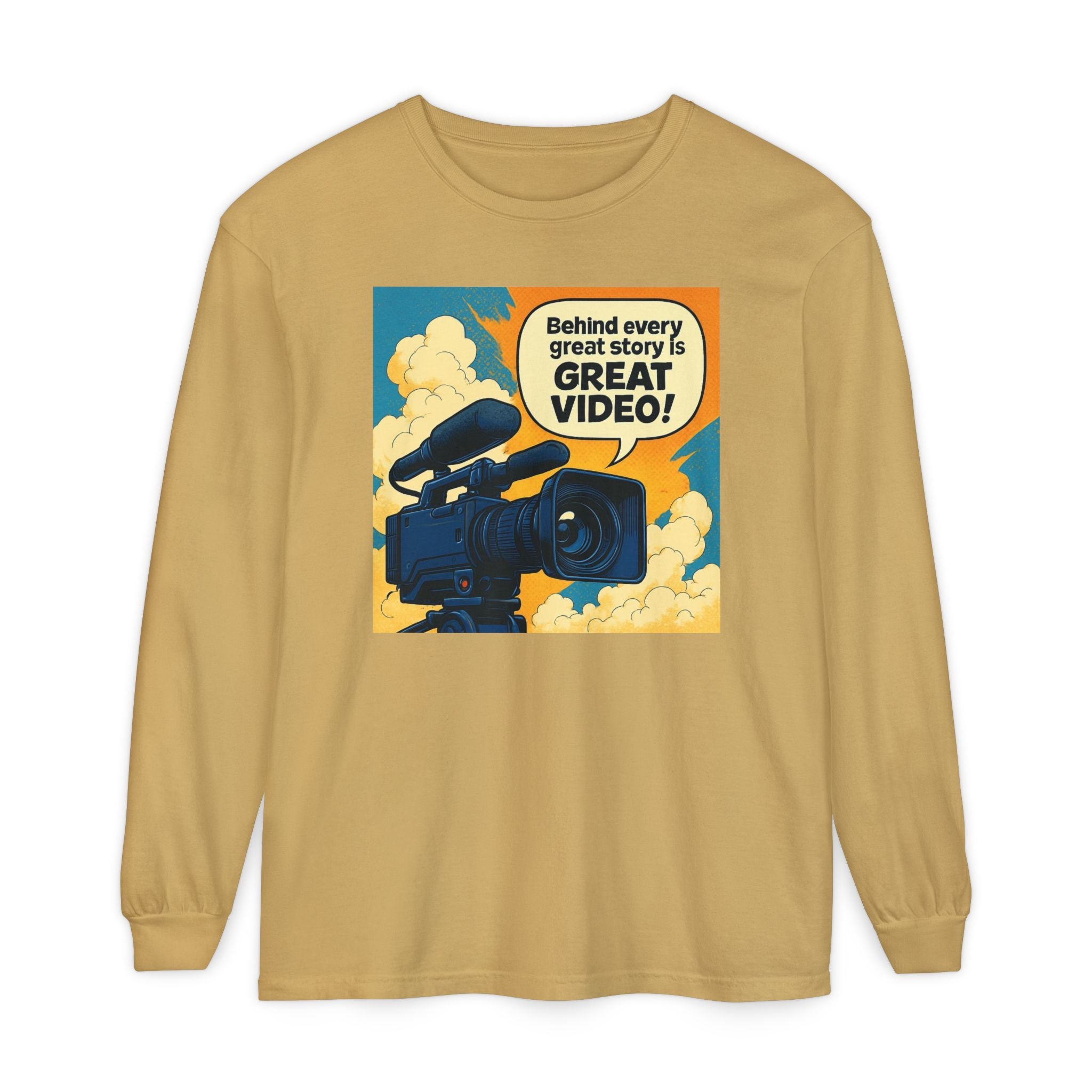 TV News Videographer  Long Sleeve T-Shirt, Great Video Gift, Media Production Apparel, Perfect for Filmmakers, Storyteller Style