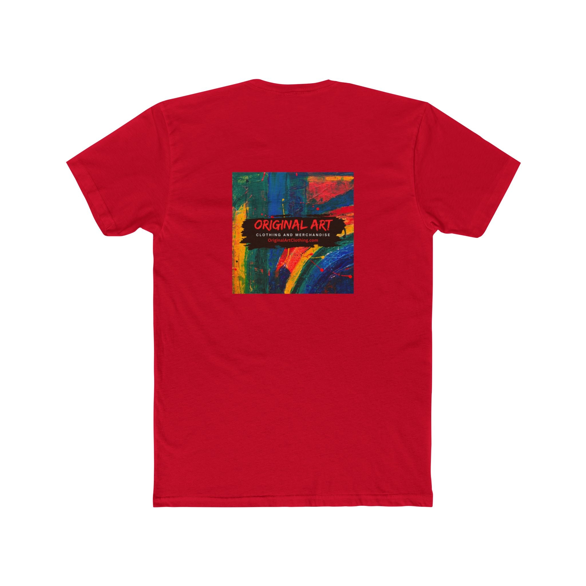 Retro Prism Graphic Tee — Rainbow Light & Abstract Back Art Cotton T‑Shirt