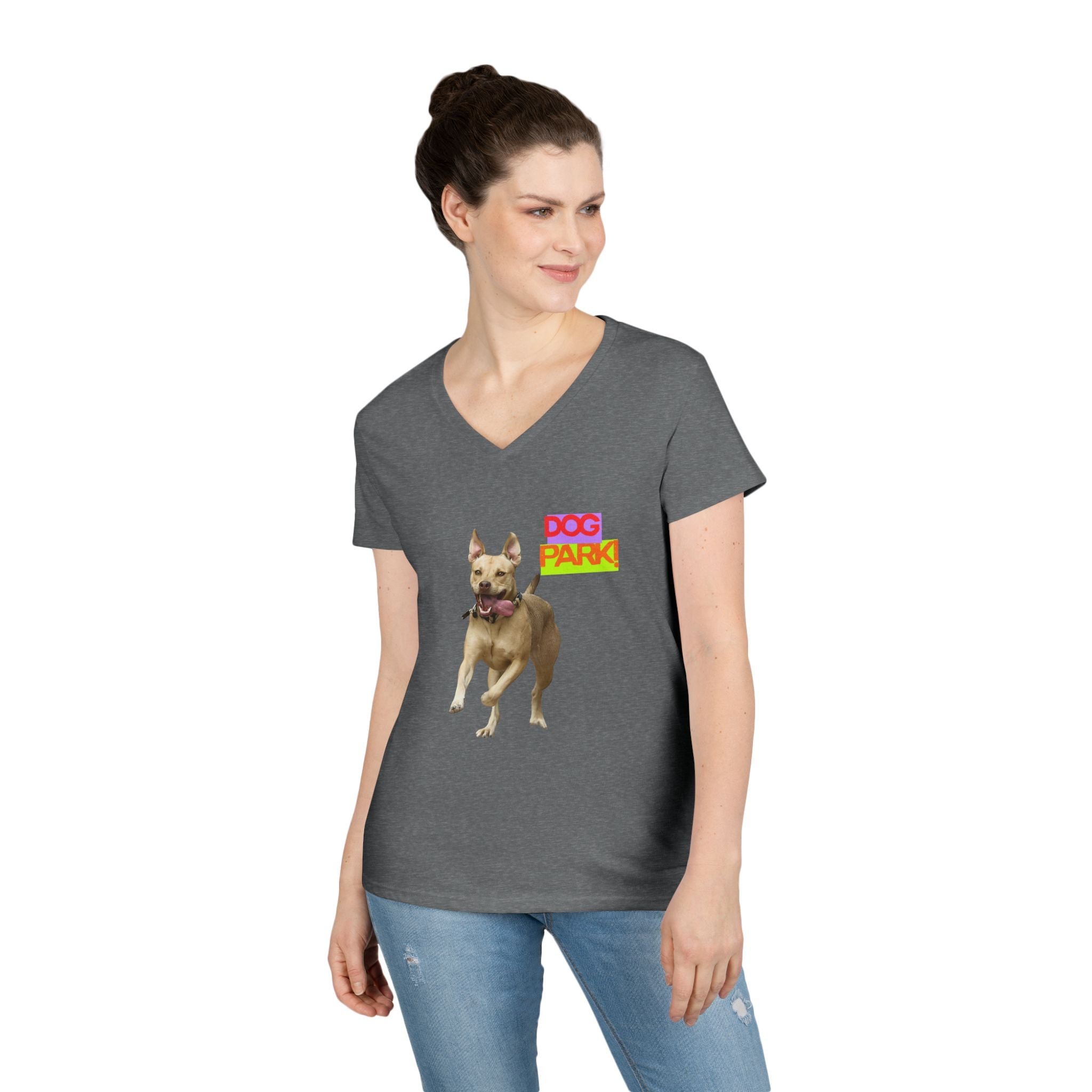 Dog Park V-Neck Tee for Women